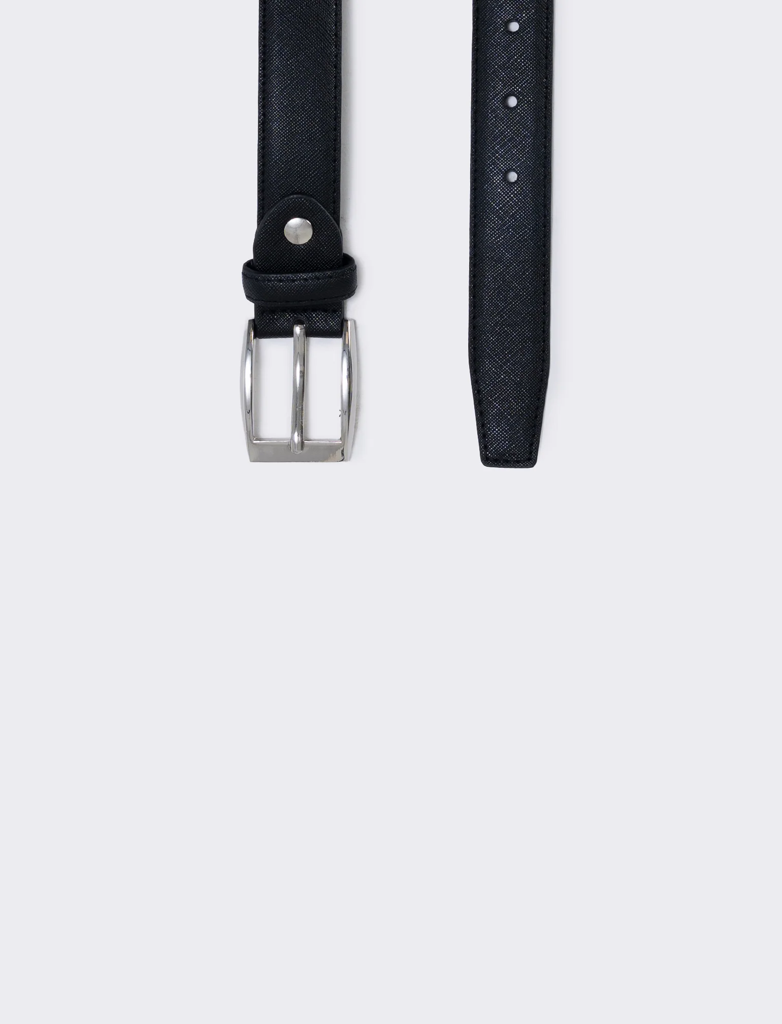 Cintura saffiano uomo elegante e versatile - Nero - Image 2