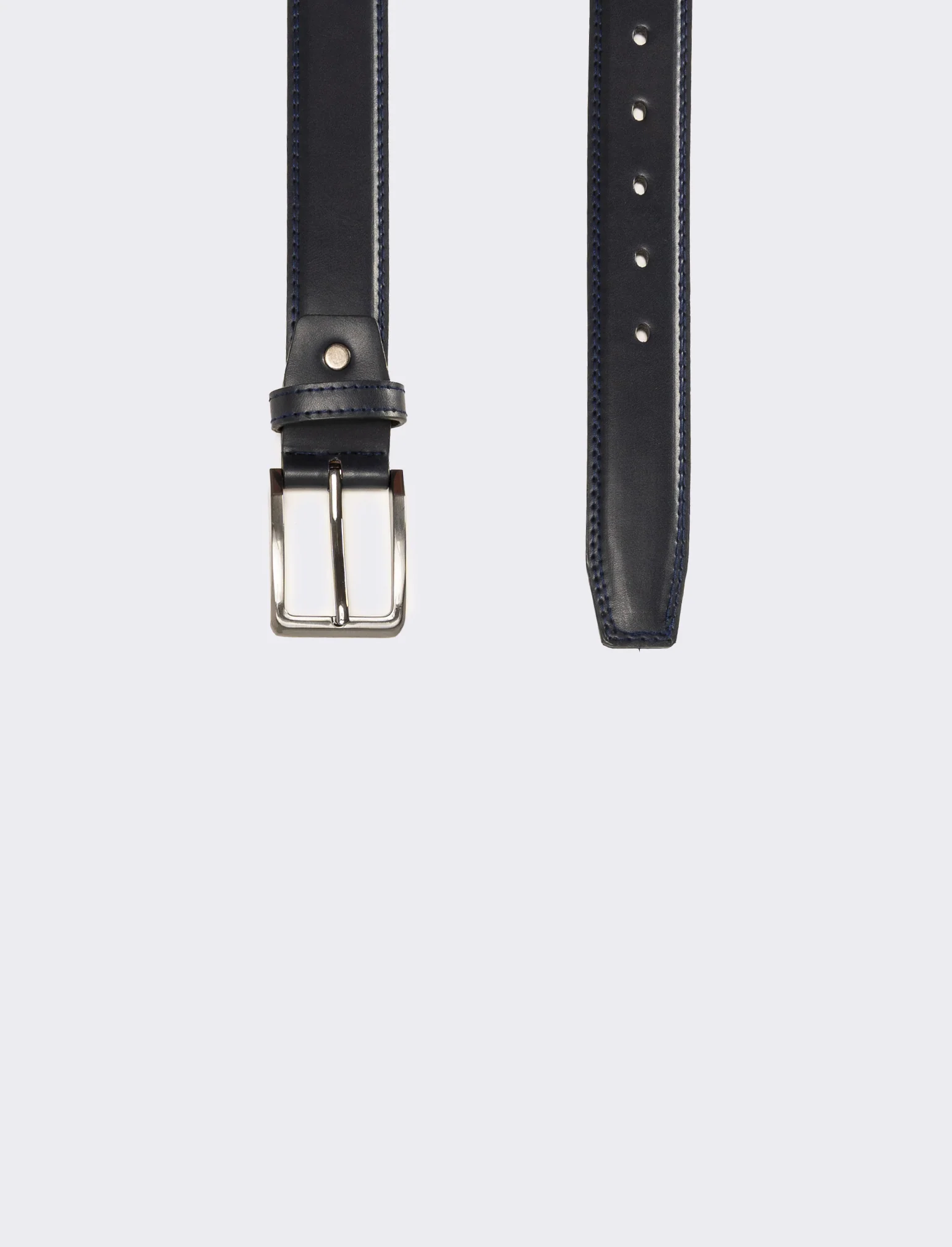 Cintura uomo basic bombata h 3,5 cm - Blu - Image 2