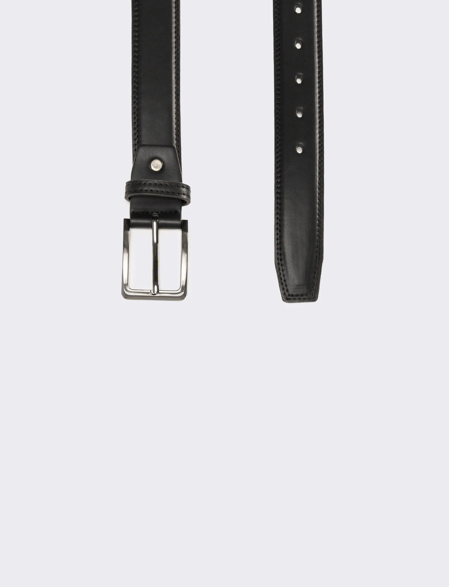 Cintura uomo basic bombata h 3,5 cm - Nero - Image 2