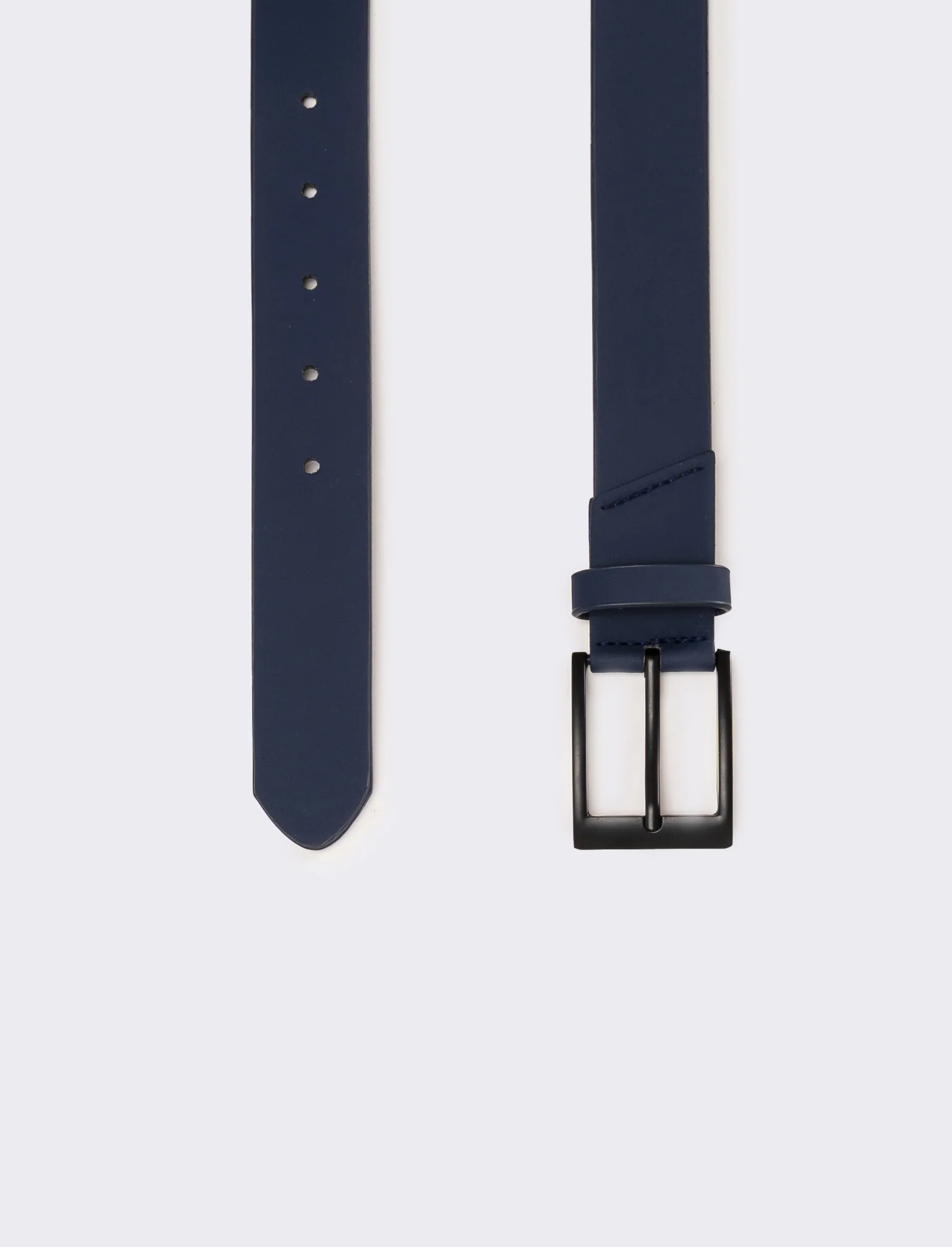 Cintura uomo casual fibbia nera opaca - Blu - Image 2
