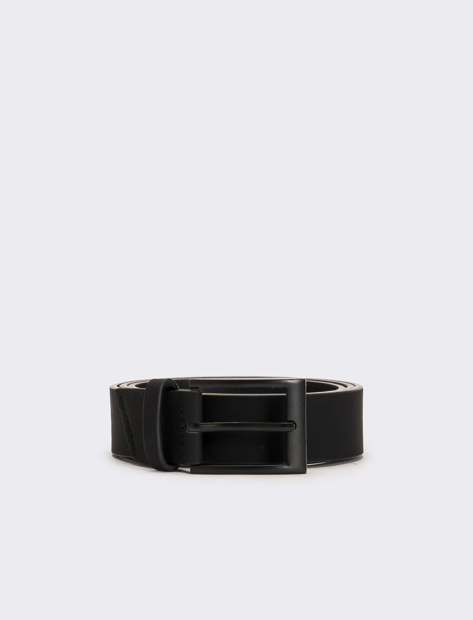 Cintura uomo casual fibbia nera opaca - Nero