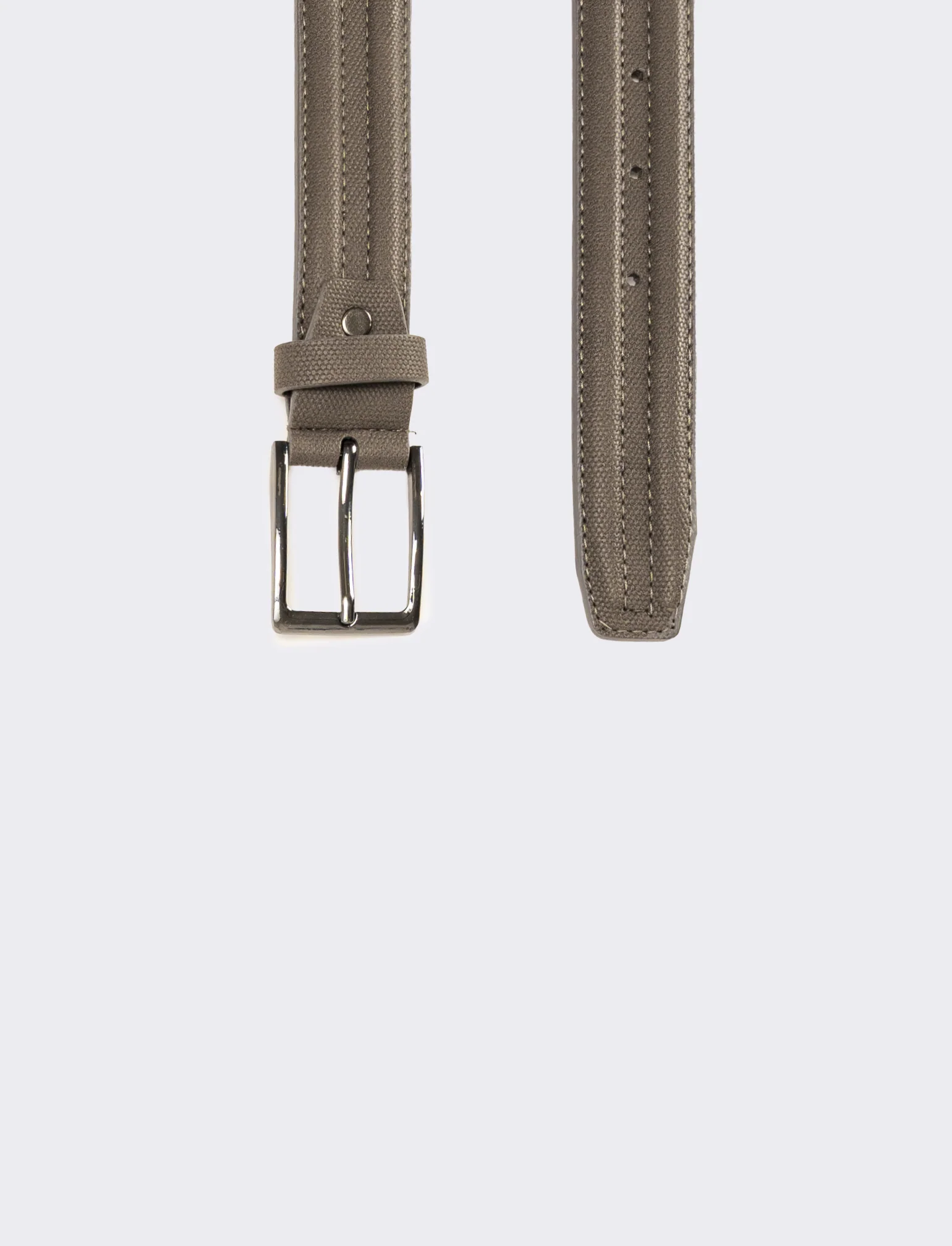 Cintura uomo con fusto a rilievo h 3,5 cm - Grigio fango - Image 2