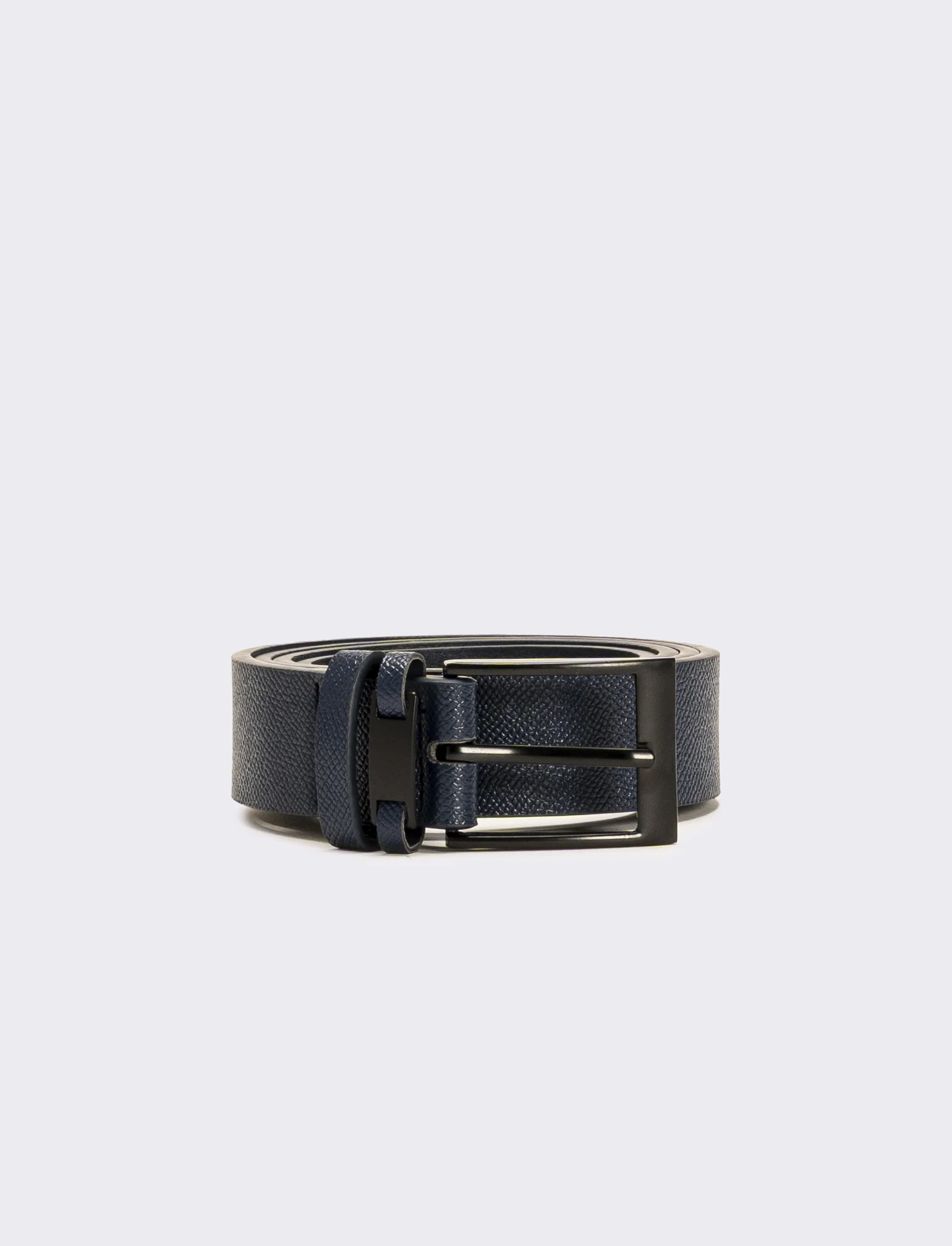 Cintura uomo doppio passante opaca - Blu