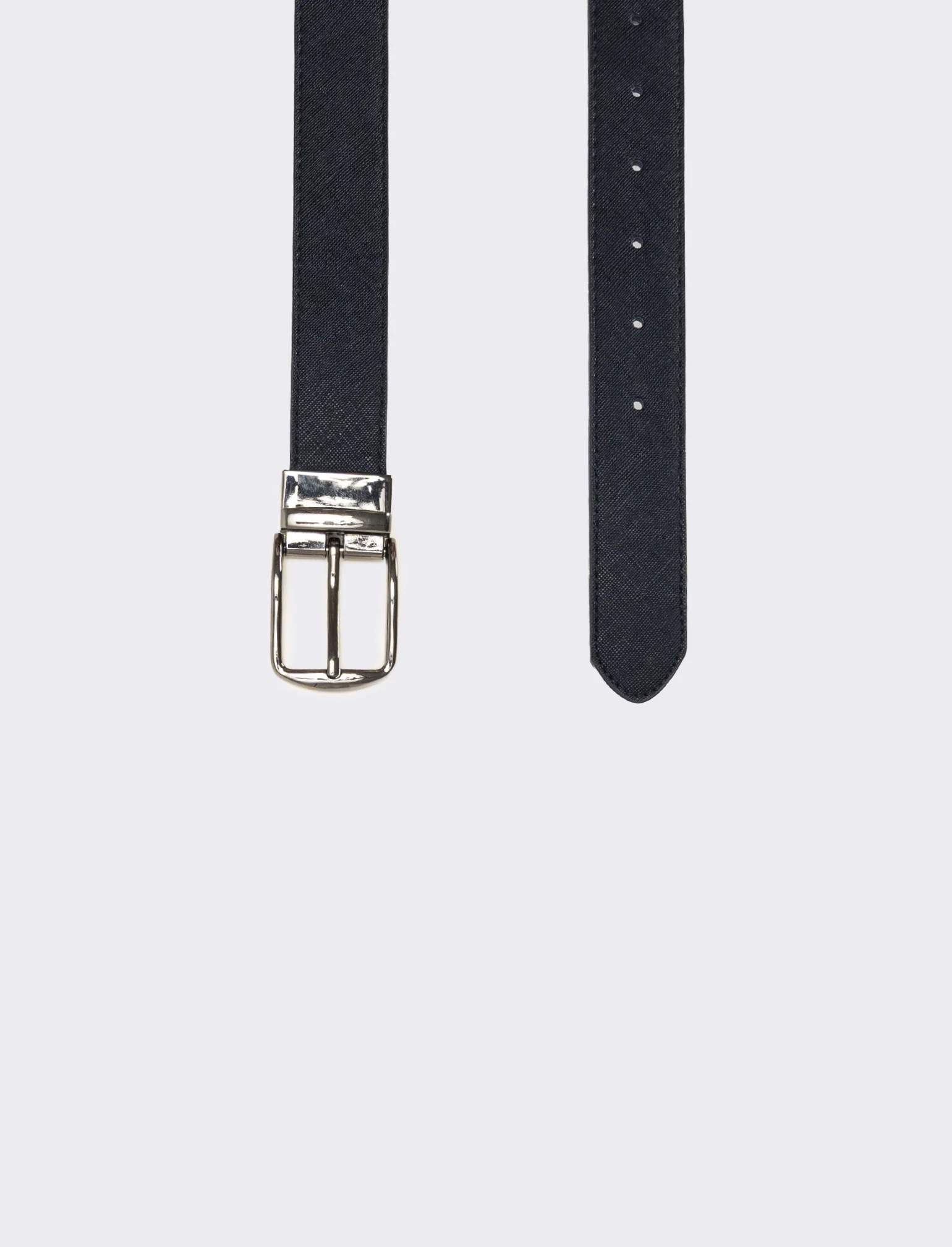 Cintura uomo double face saffiano e liscia - Blu-nero - Image 2