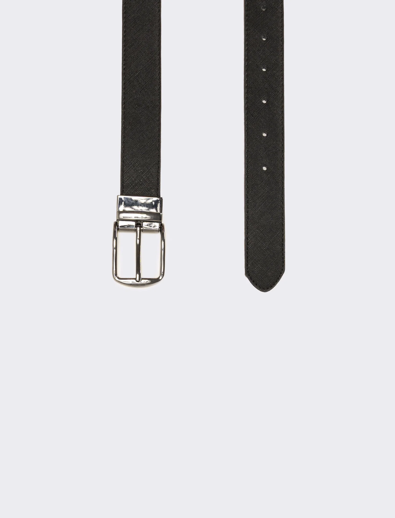 Cintura uomo double face saffiano e liscia - Blu-nero - Image 4