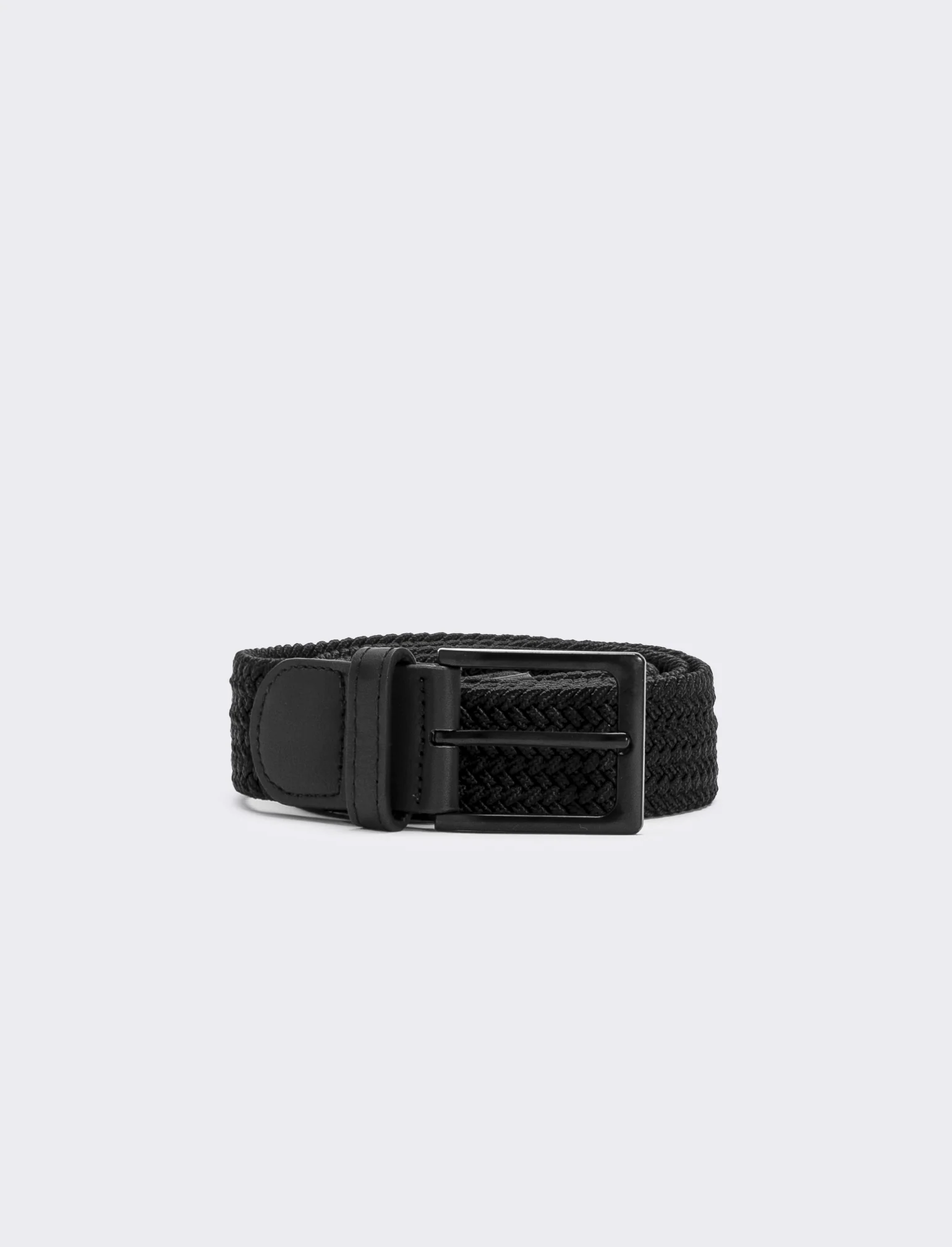 Cintura uomo fusto elastico a intreccio - Nero