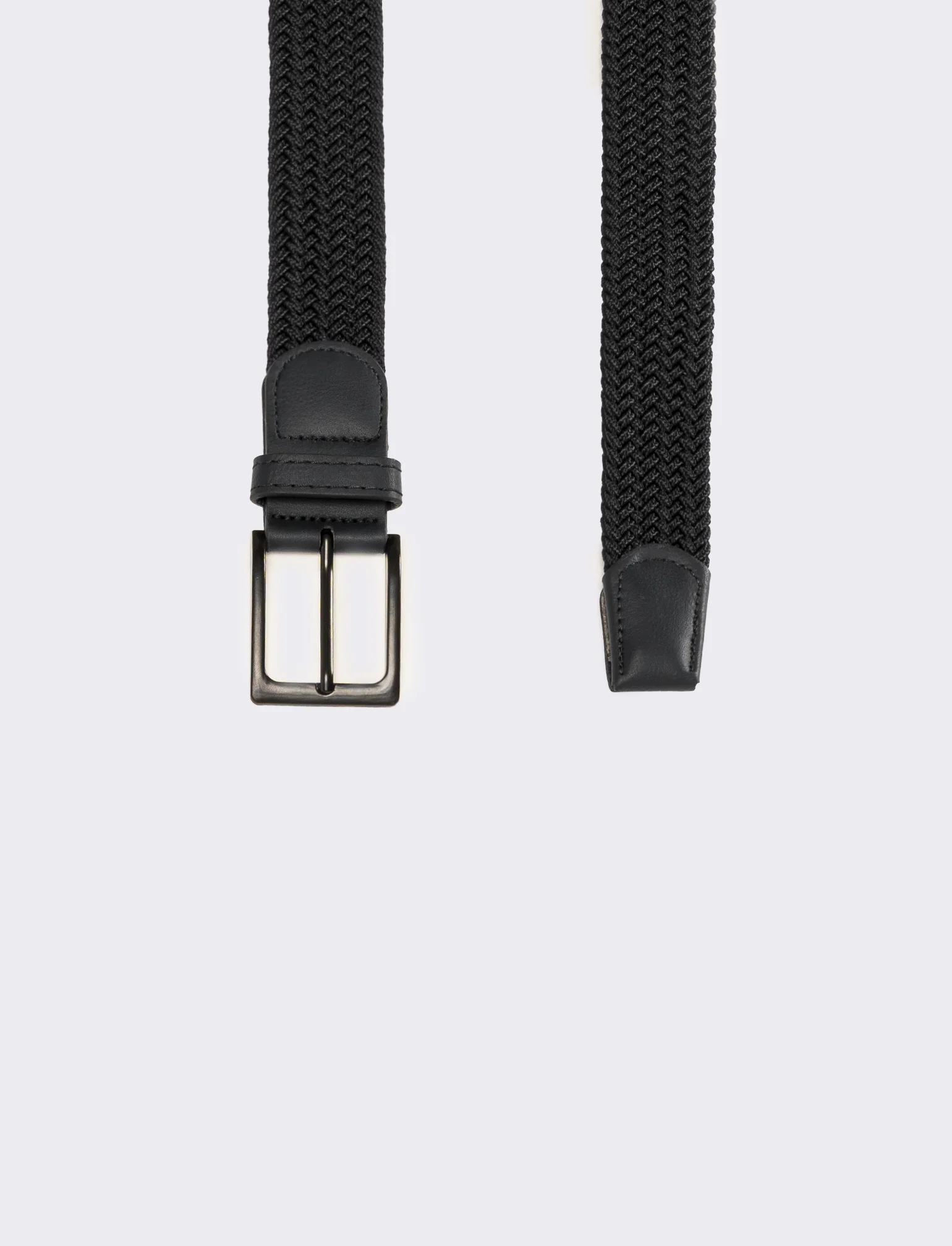 Cintura uomo fusto elastico a intreccio - Nero - Image 2