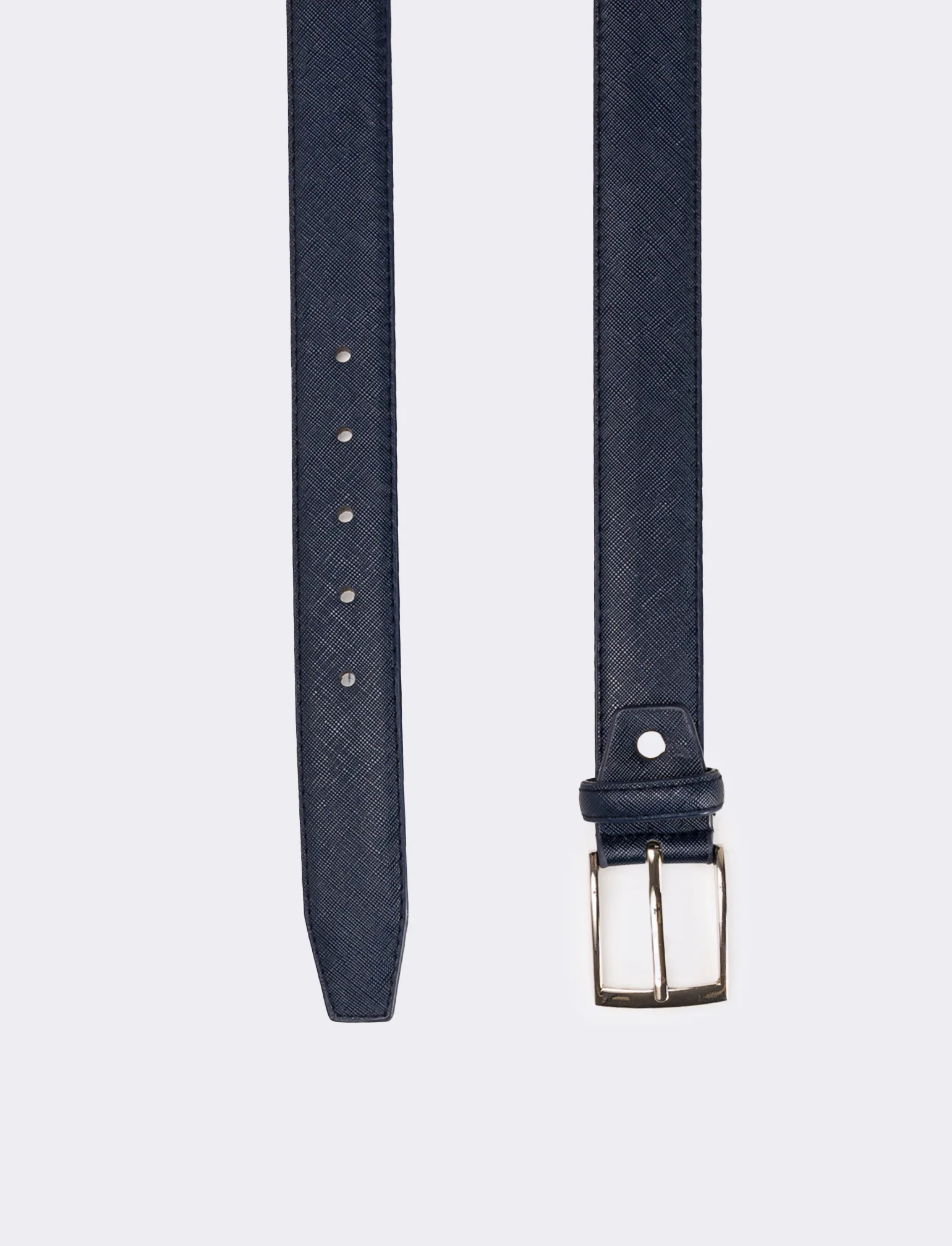 Cintura uomo in saffiano opaco - Blu - Image 2