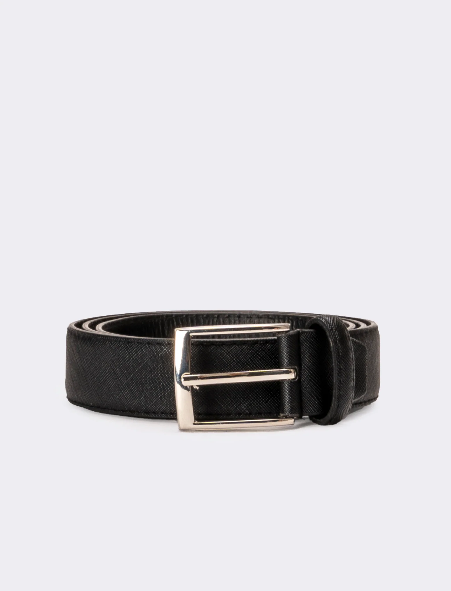 Cintura uomo in saffiano opaco - Nero