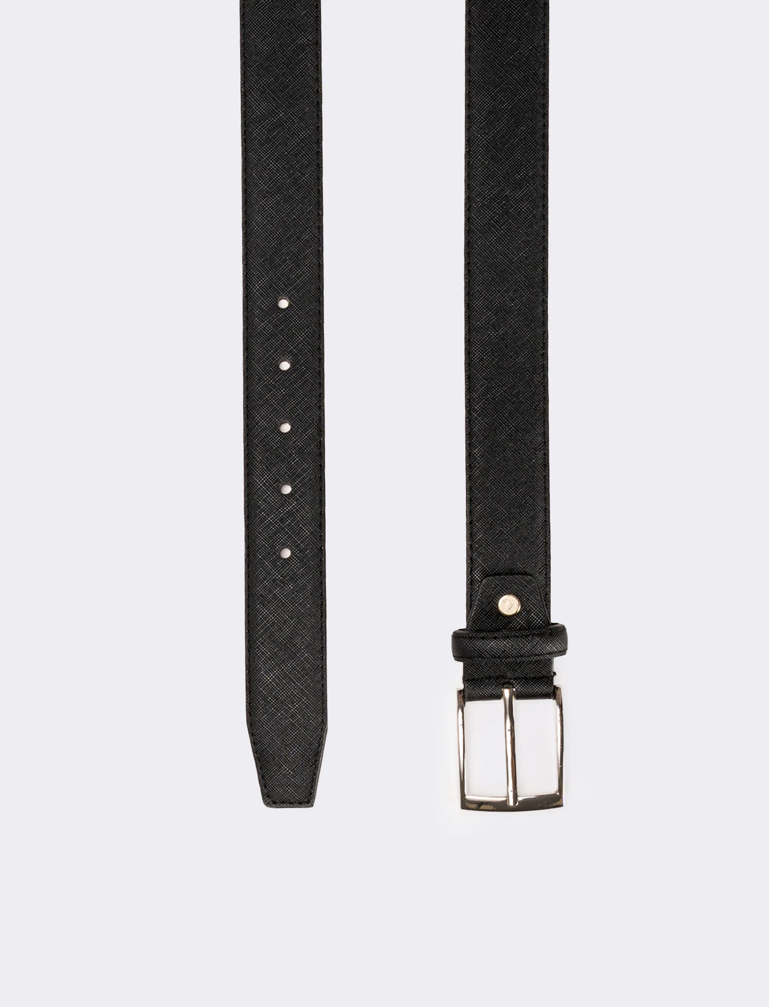 Cintura uomo in saffiano opaco - Nero - Image 2