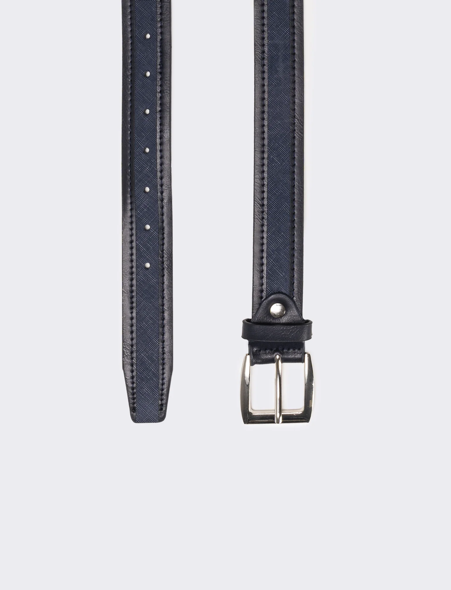 Cintura uomo saffiano e pvc - Blu - Image 2