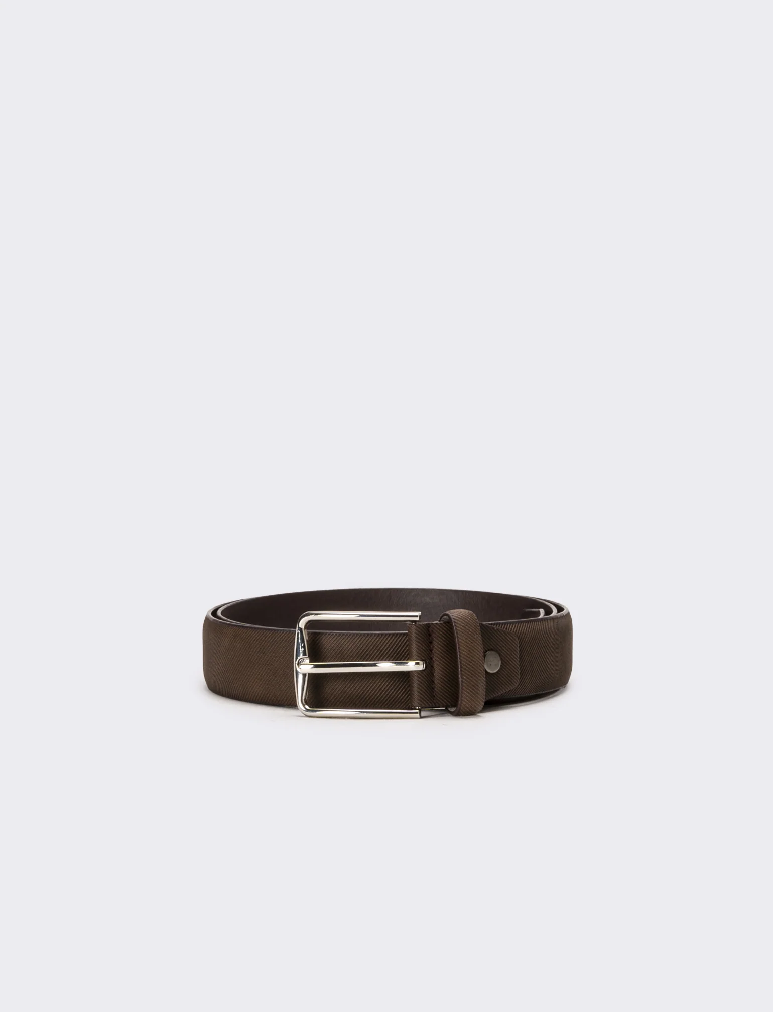 Cintura uomo tessuto mat fibbia cm 3,5 - Marrone