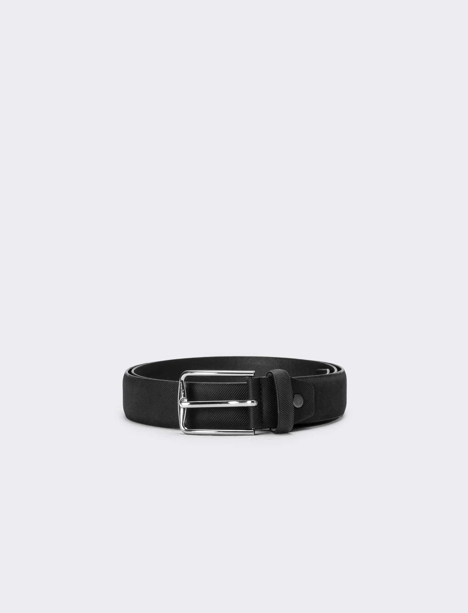 Cintura uomo tessuto mat fibbia cm 3,5 - Nero