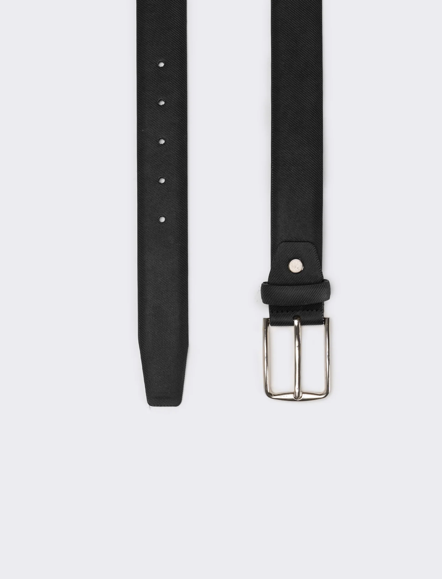 Cintura uomo tessuto mat fibbia cm 3,5 - Nero - Image 2