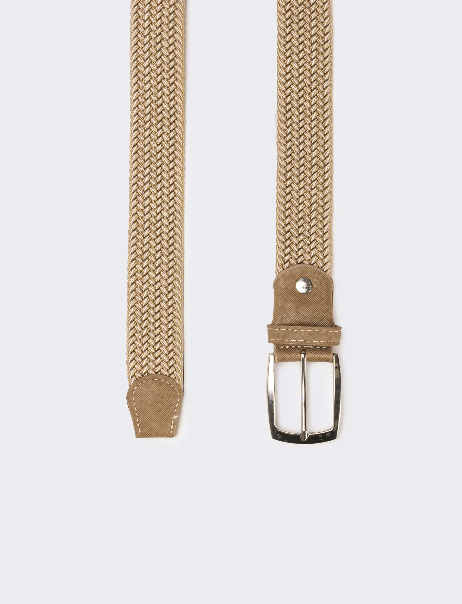 Cintura uomo treccina bicolor - Beige - Image 2