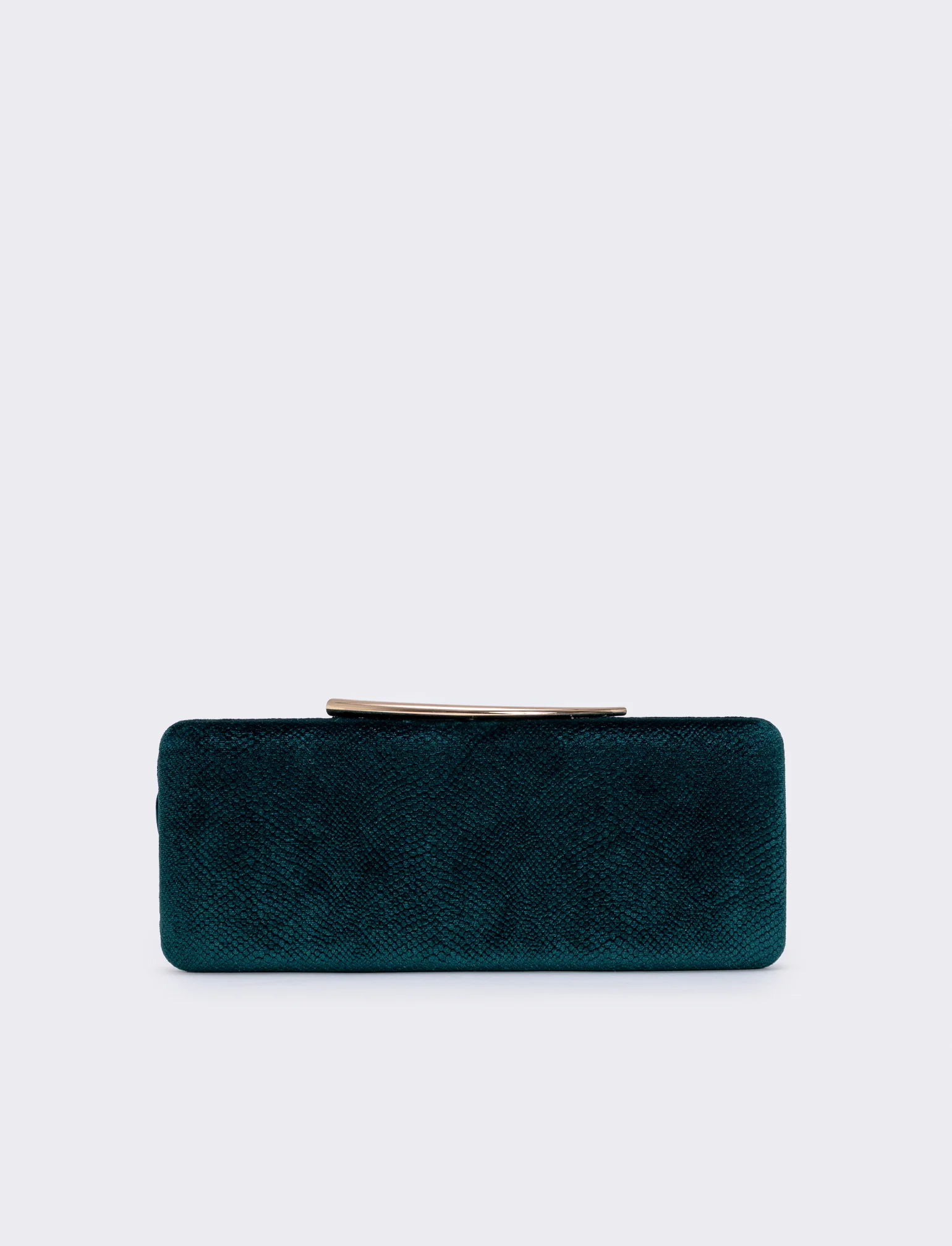 Clutch rigida in velluto pitonato - Verde