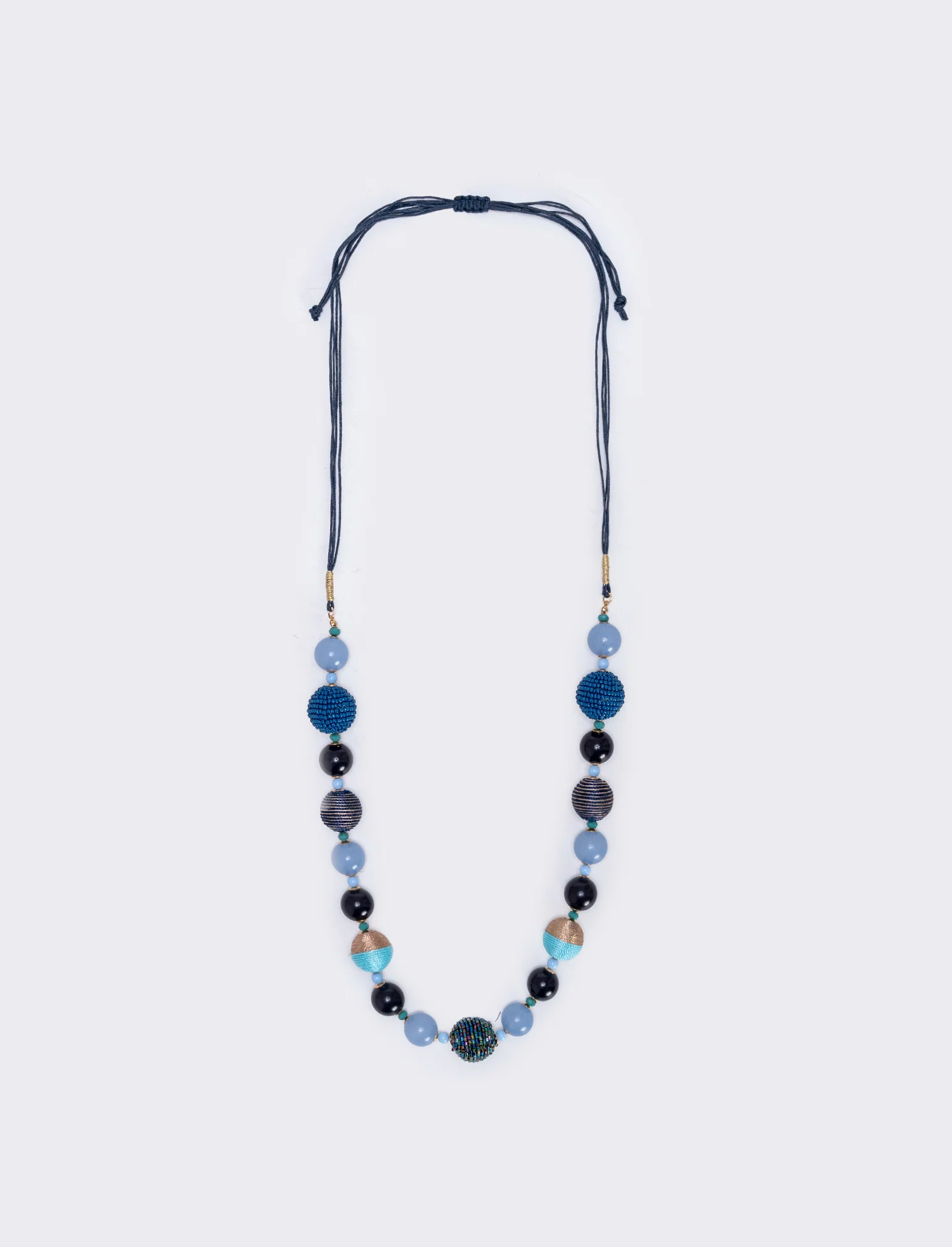 Collana a sfere in conteria elegante - Blu