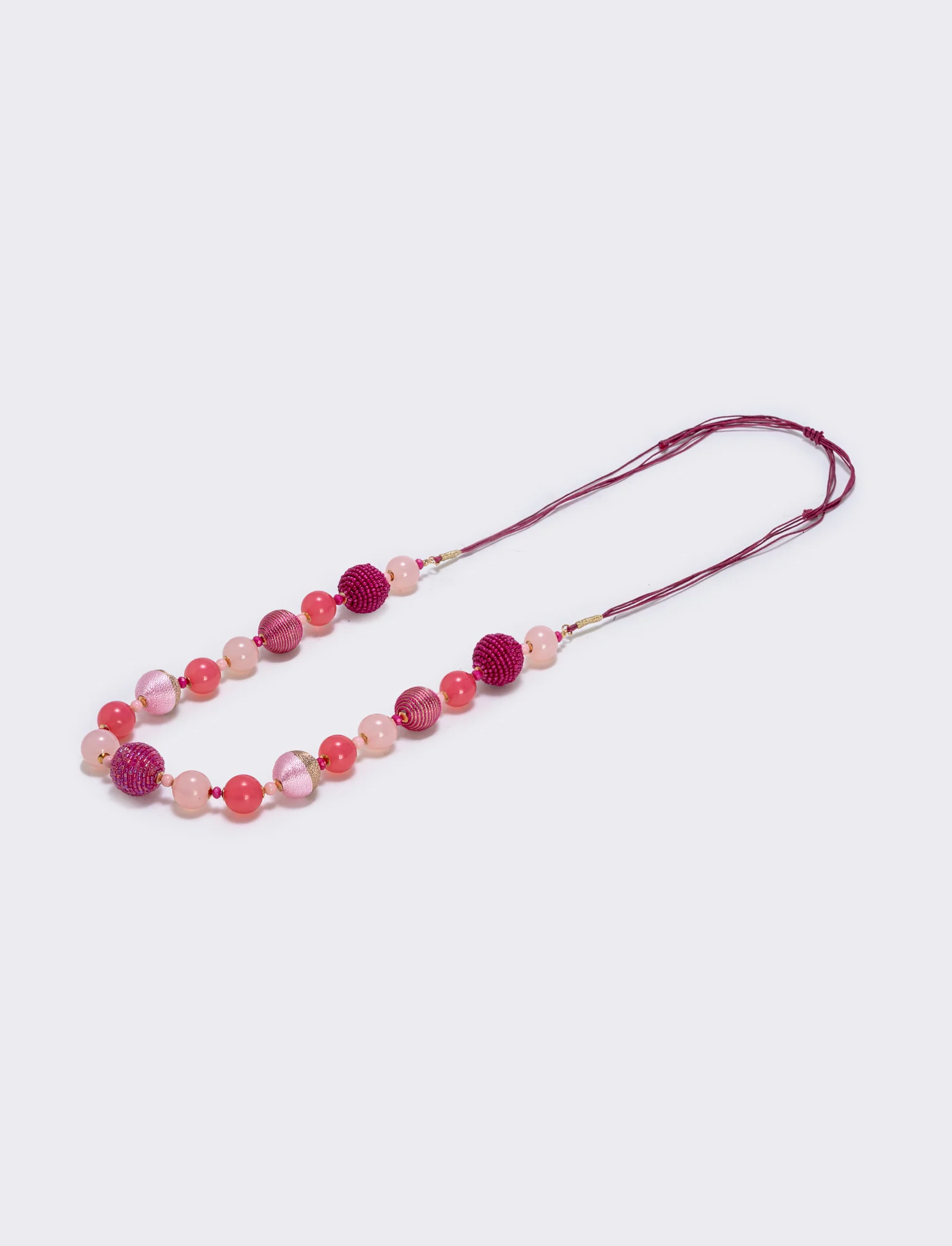 Collana a sfere in conteria elegante - Fuxia - Image 3
