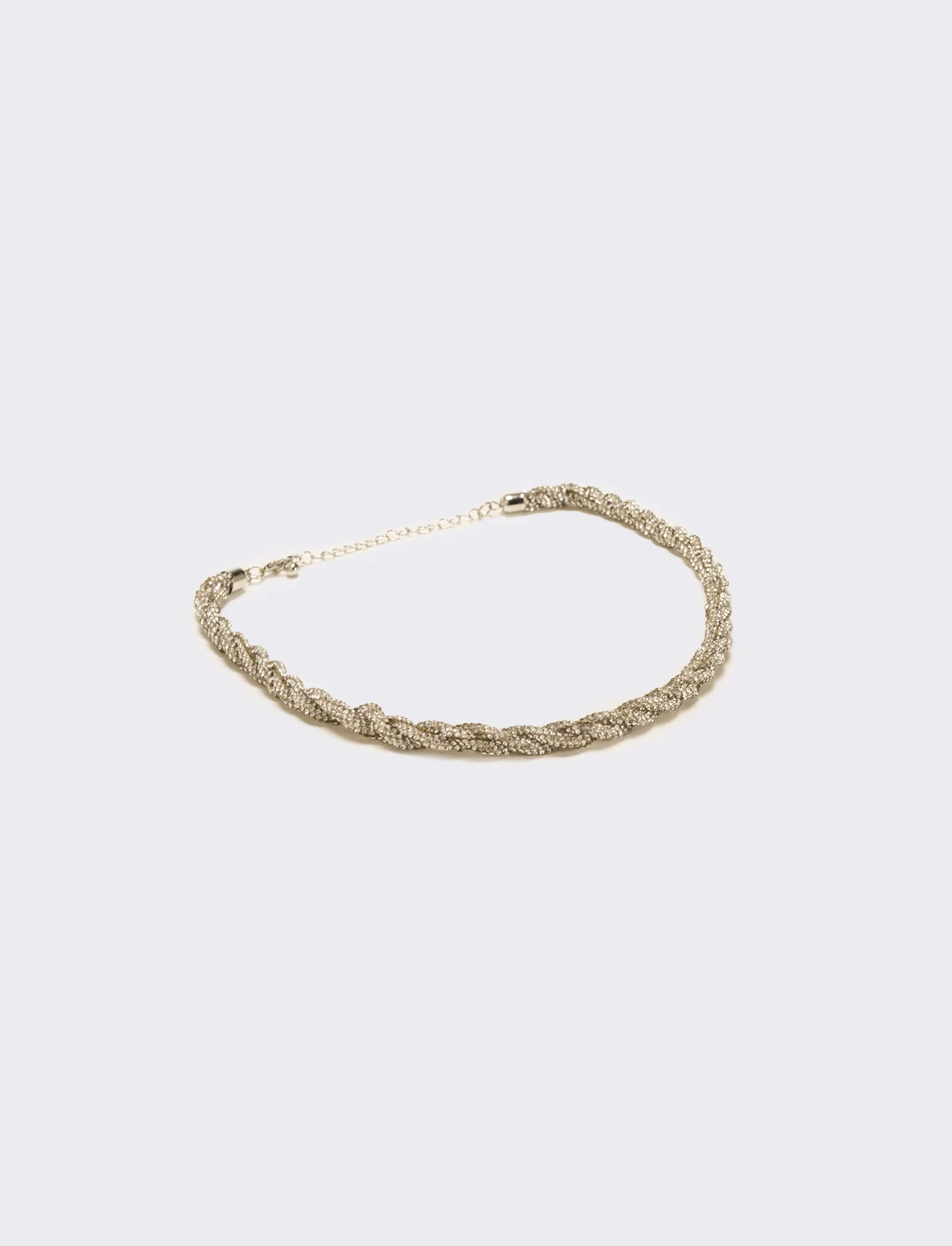 Collana a treccia con strass - Argento - Image 2