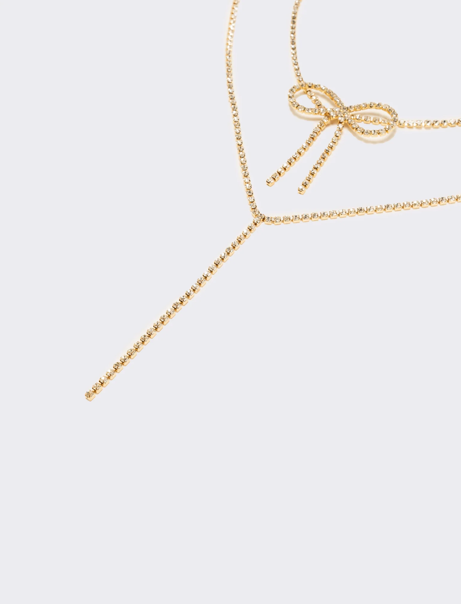 Collana con fiocco strass - Oro - Image 2