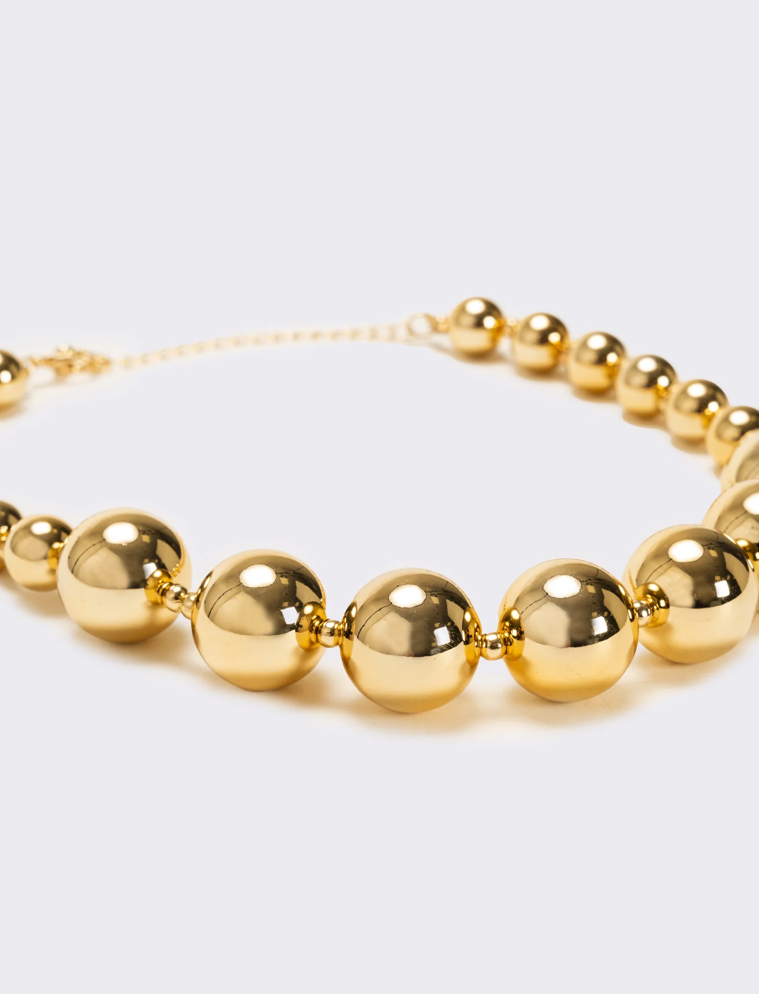 Collana con perle metal di varie dimensioni - Oro - Image 3