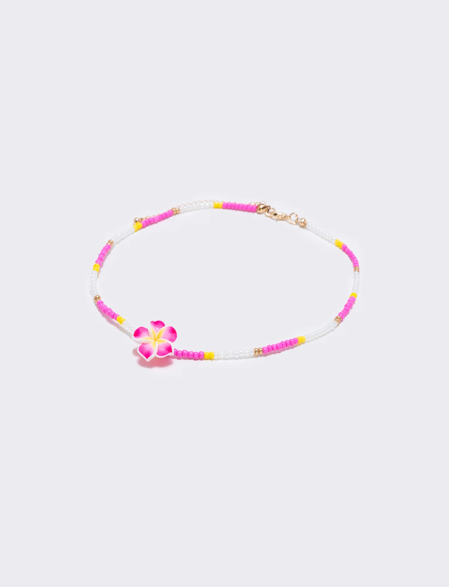 Collana con perline e fiore - Fuxia - Image 2