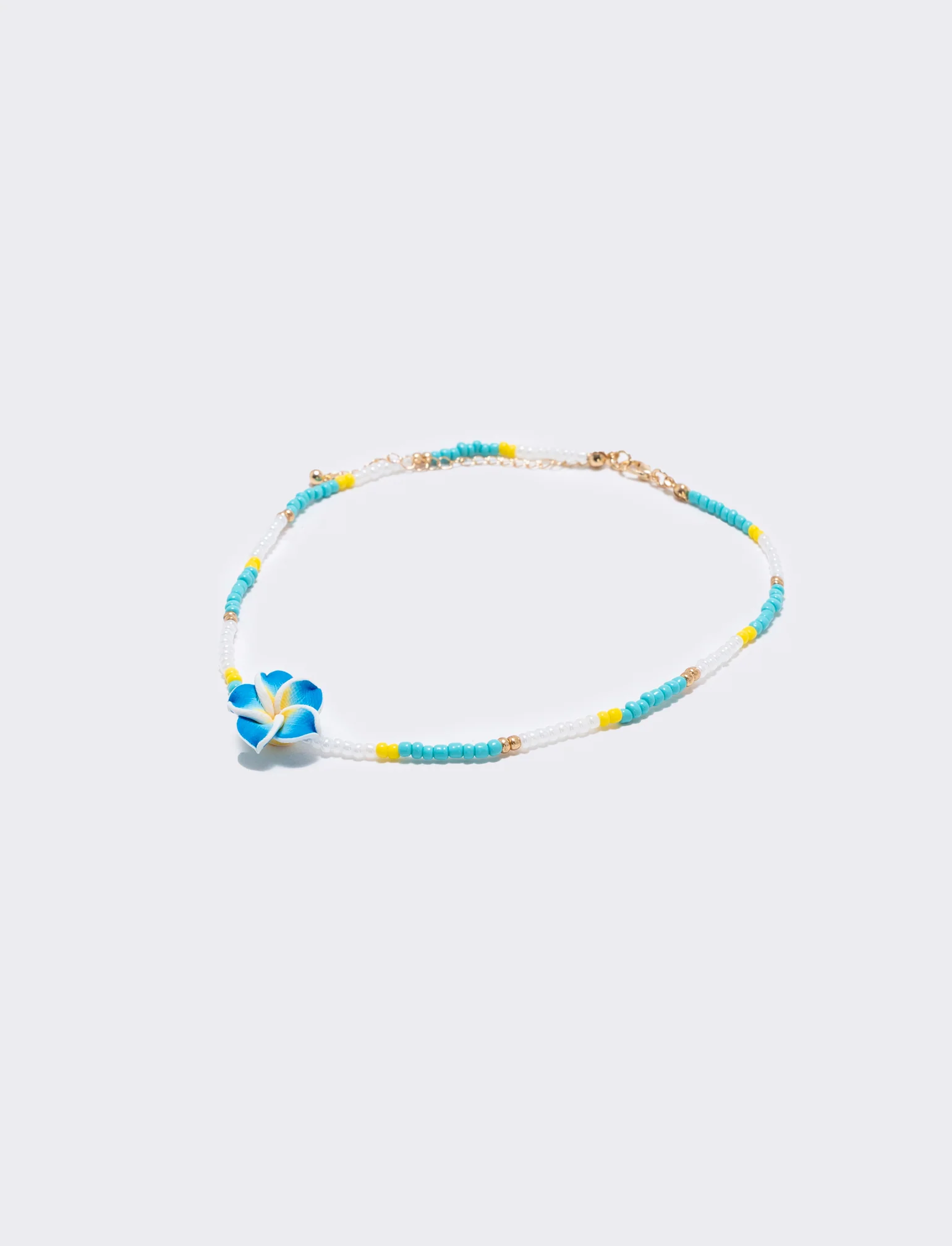 Collana con perline e fiore - Turchese - Image 2