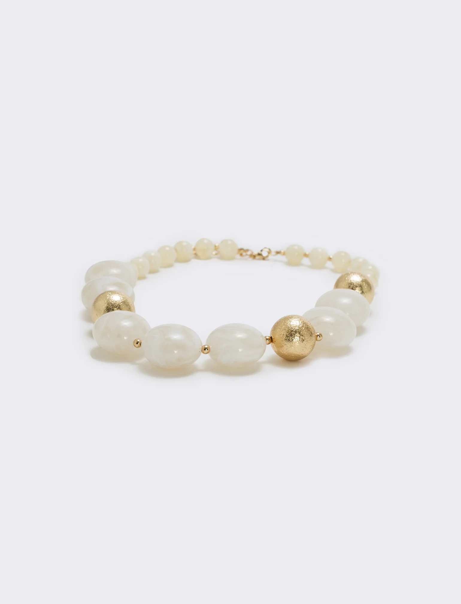 Collana con pietre a sfera - Bianco