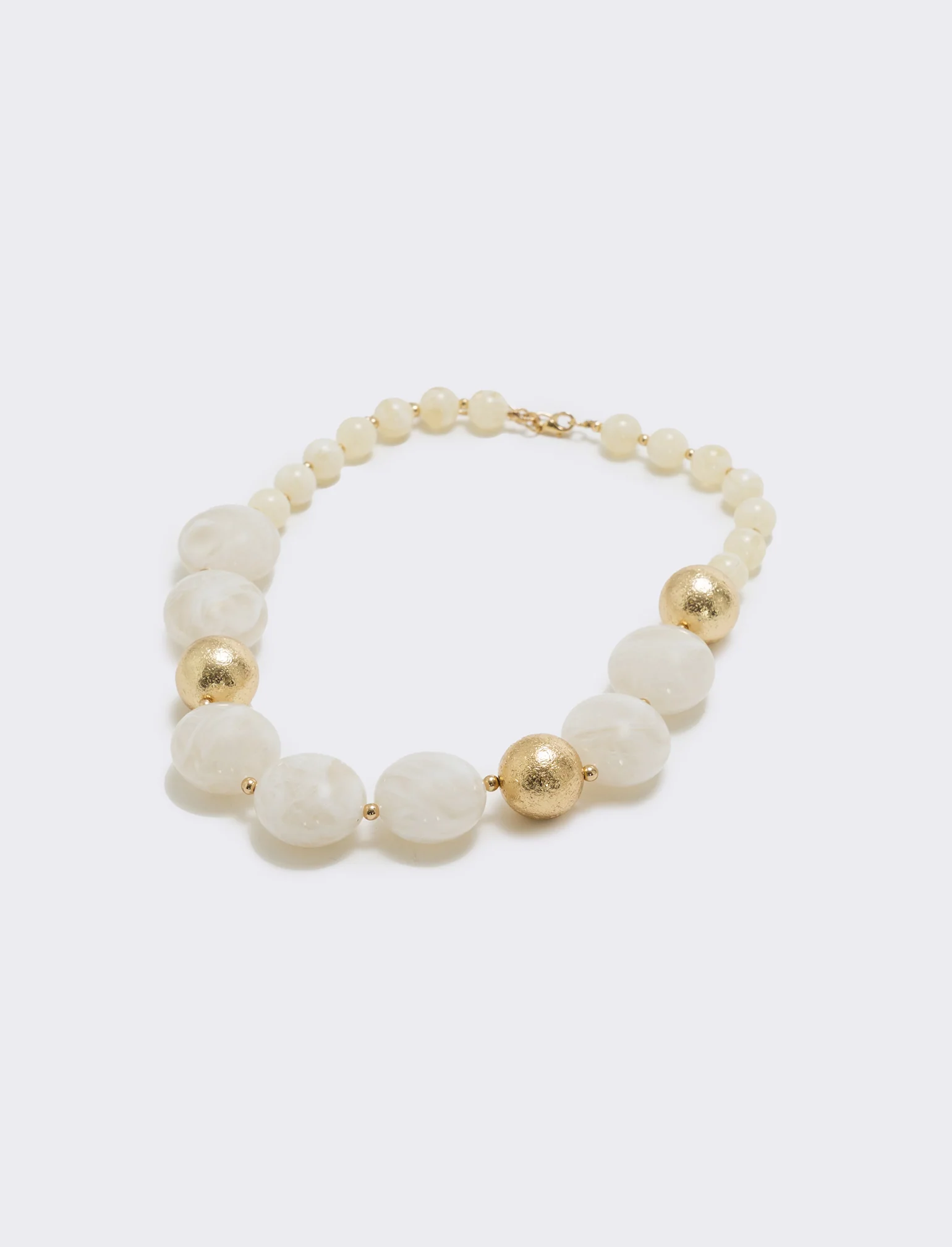 Collana con pietre a sfera - Bianco - Image 2