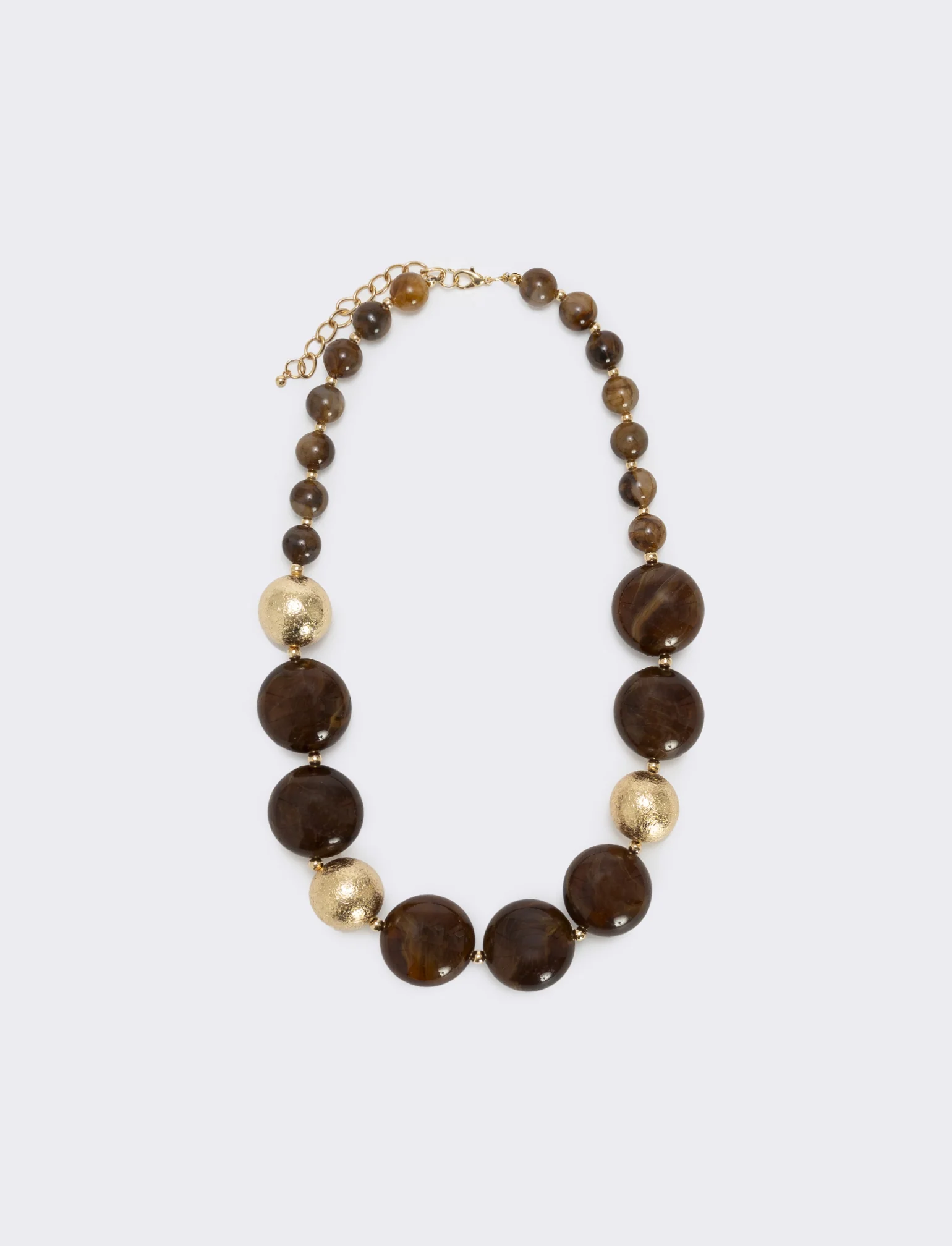 Collana con pietre a sfera - Marrone