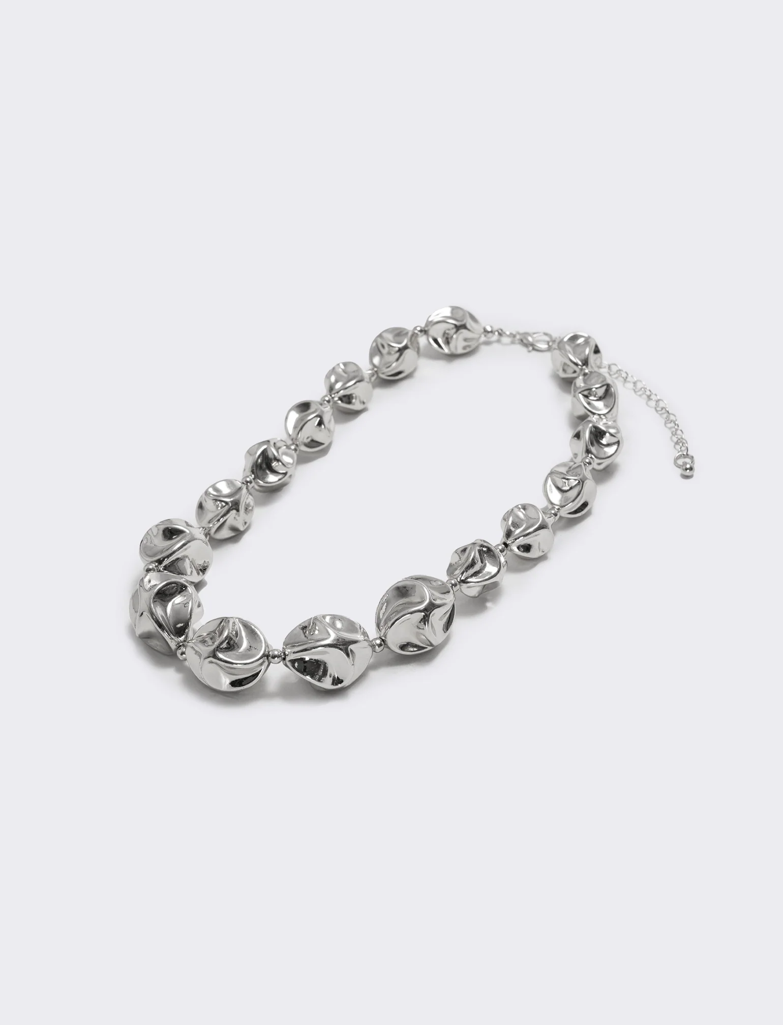 Collana di palline martellate - Argento - Image 2