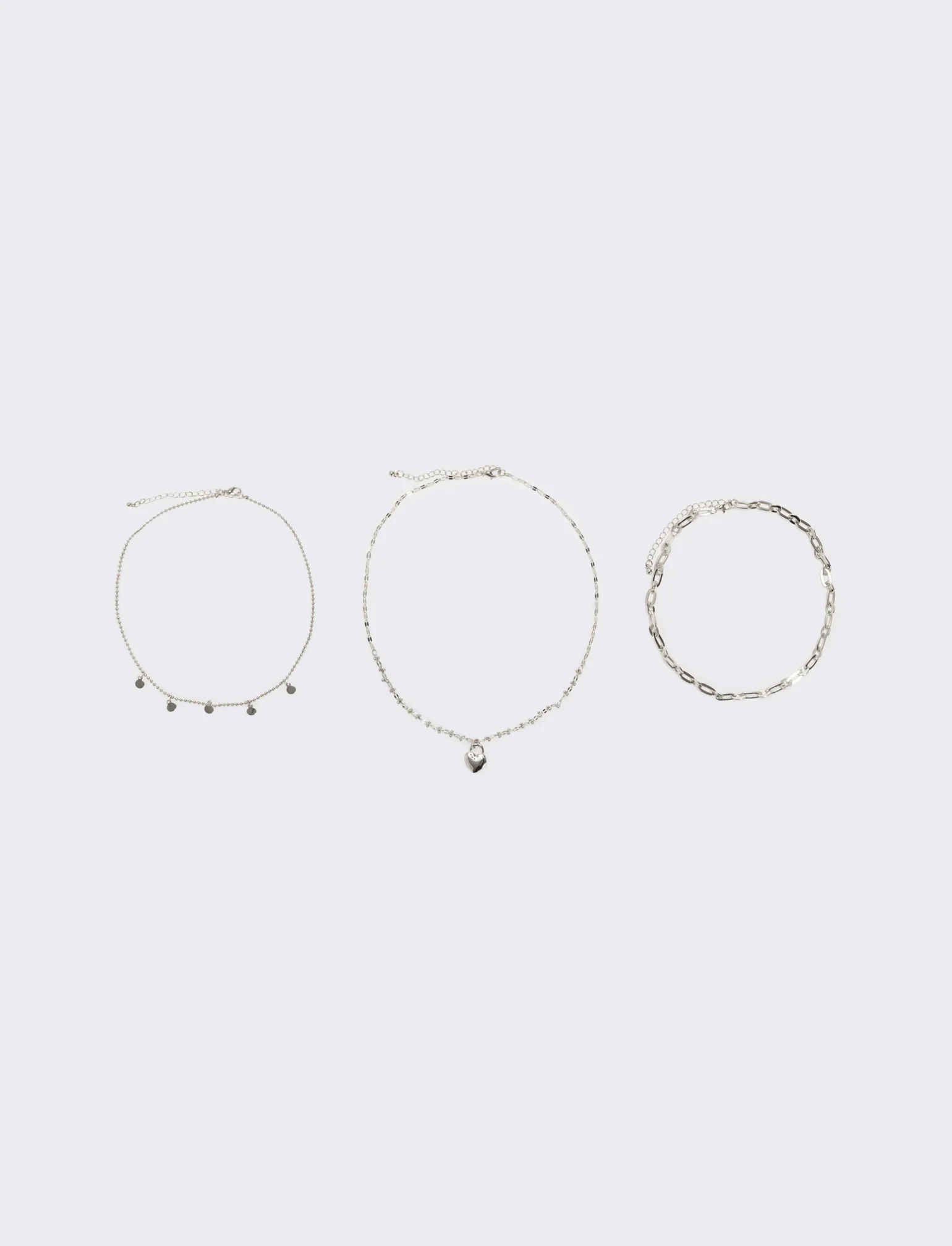 Collana donna 3 fili diversi - Argento