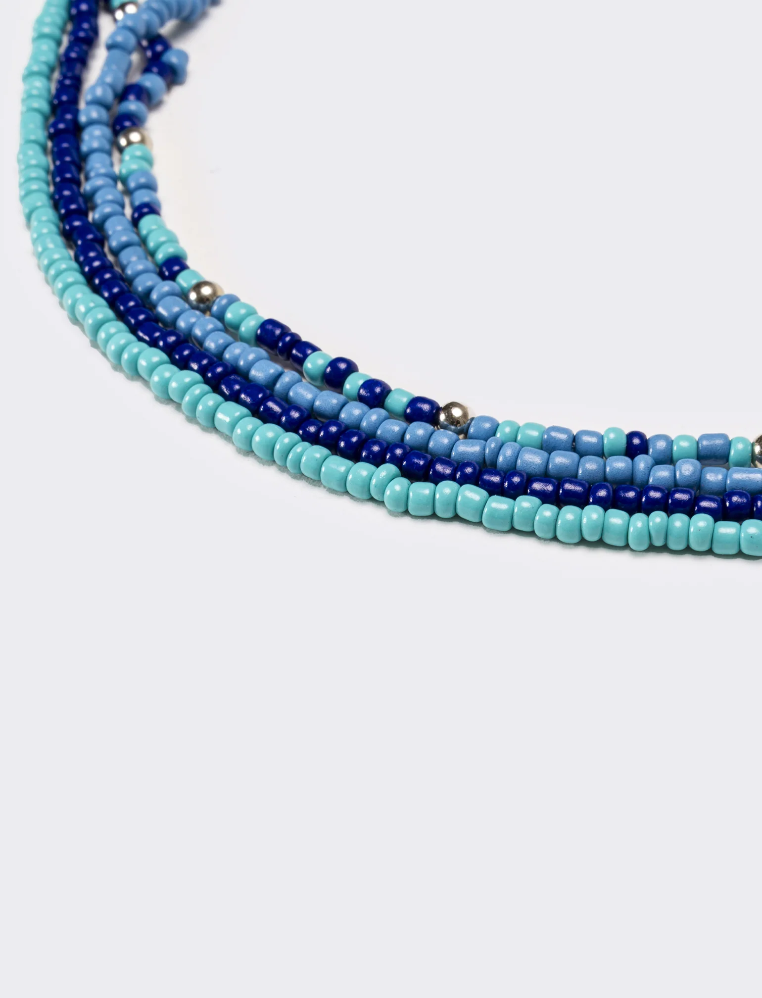 Collana donna 4 fili di conteria - Blu - Image 3
