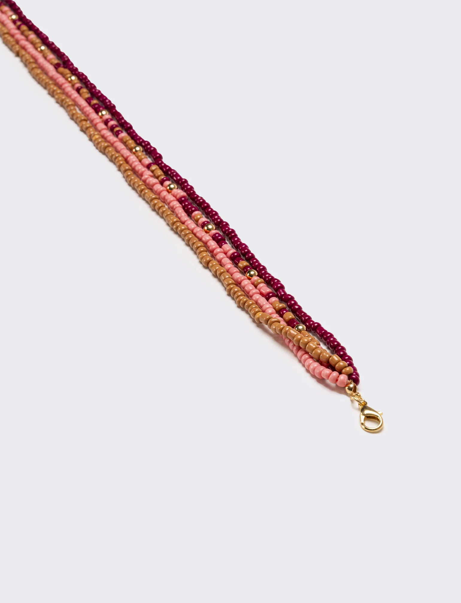 Collana donna 4 fili di conteria - Bordeaux - Image 2
