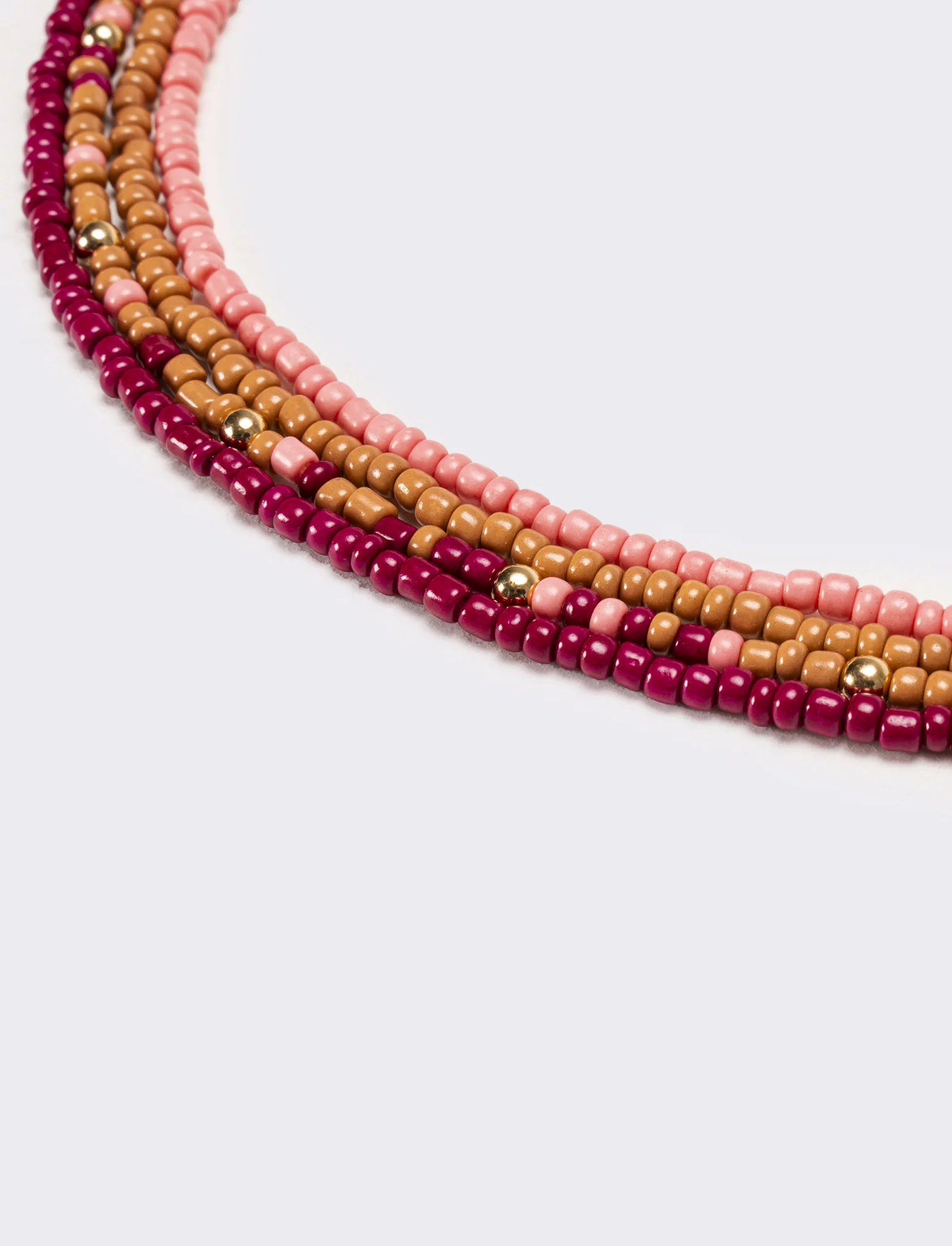 Collana donna 4 fili di conteria - Bordeaux - Image 3