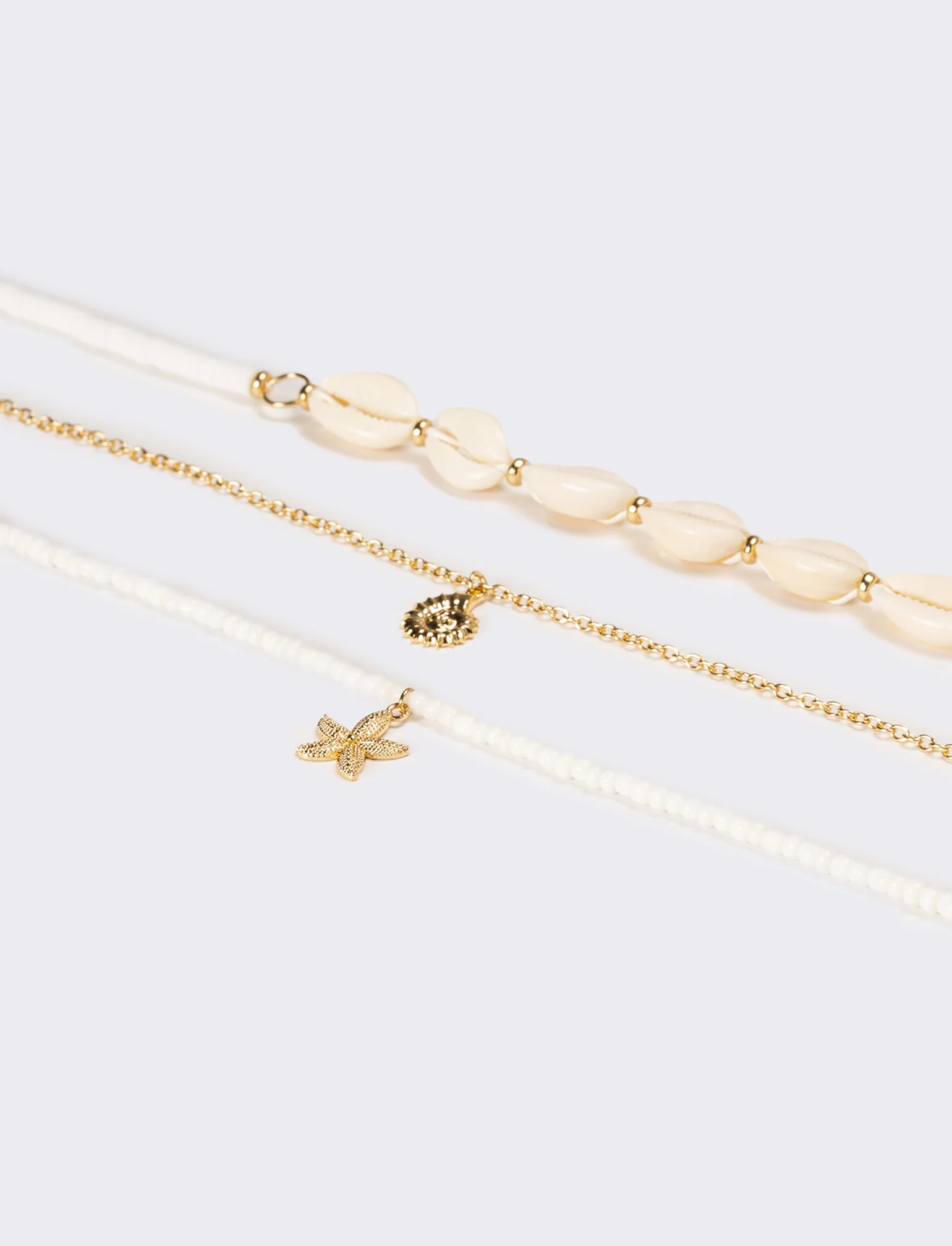 Collana donna con conchiglie e conteria - Bianco - Image 2