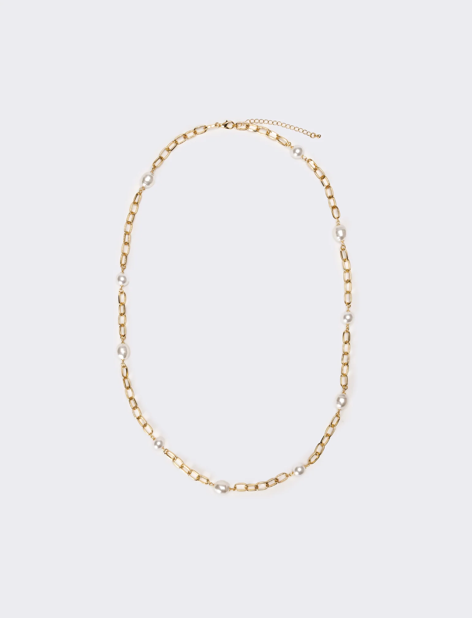 Collana donna con perle e catena - Oro