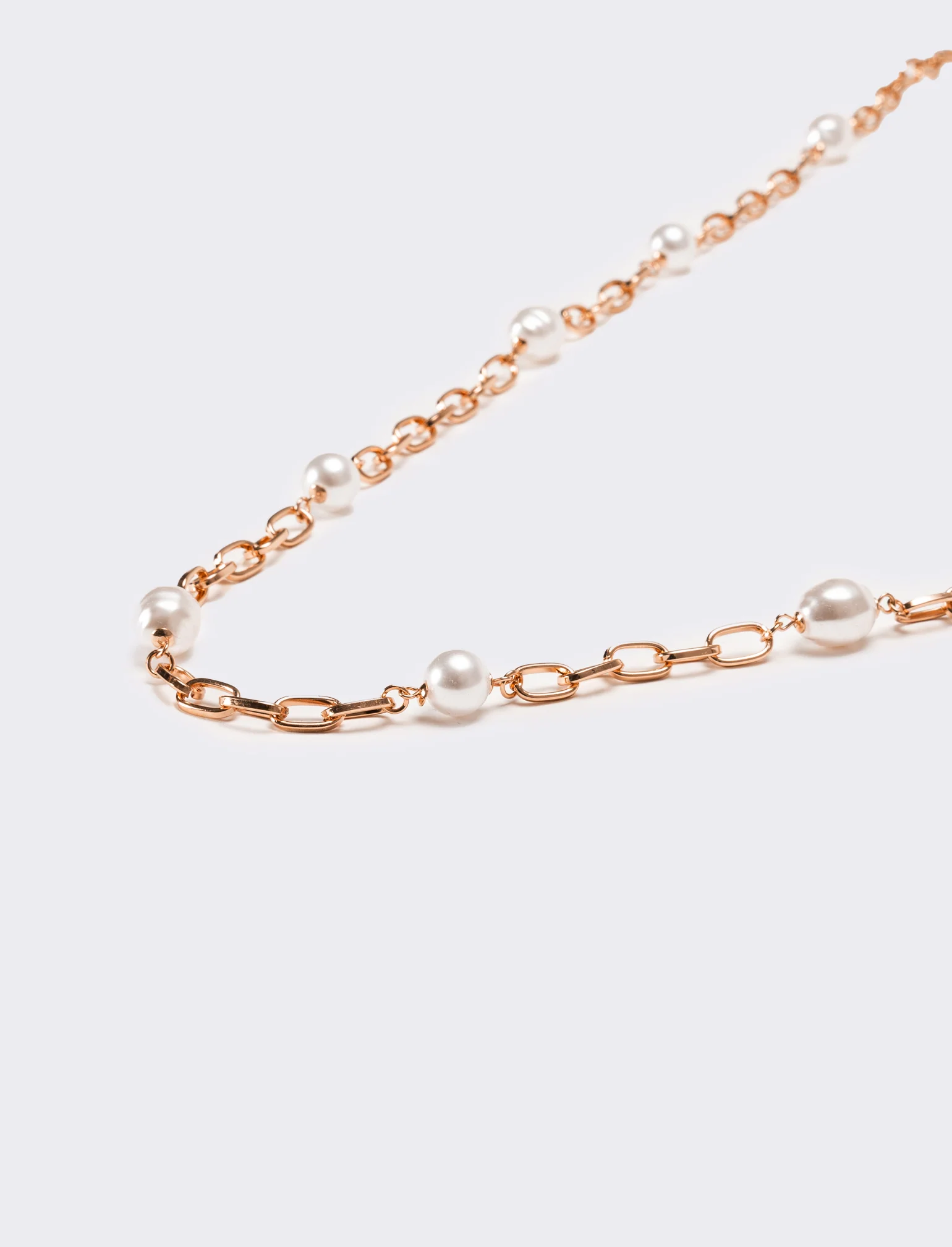 Collana donna con perle e catena - Rosa - Image 2