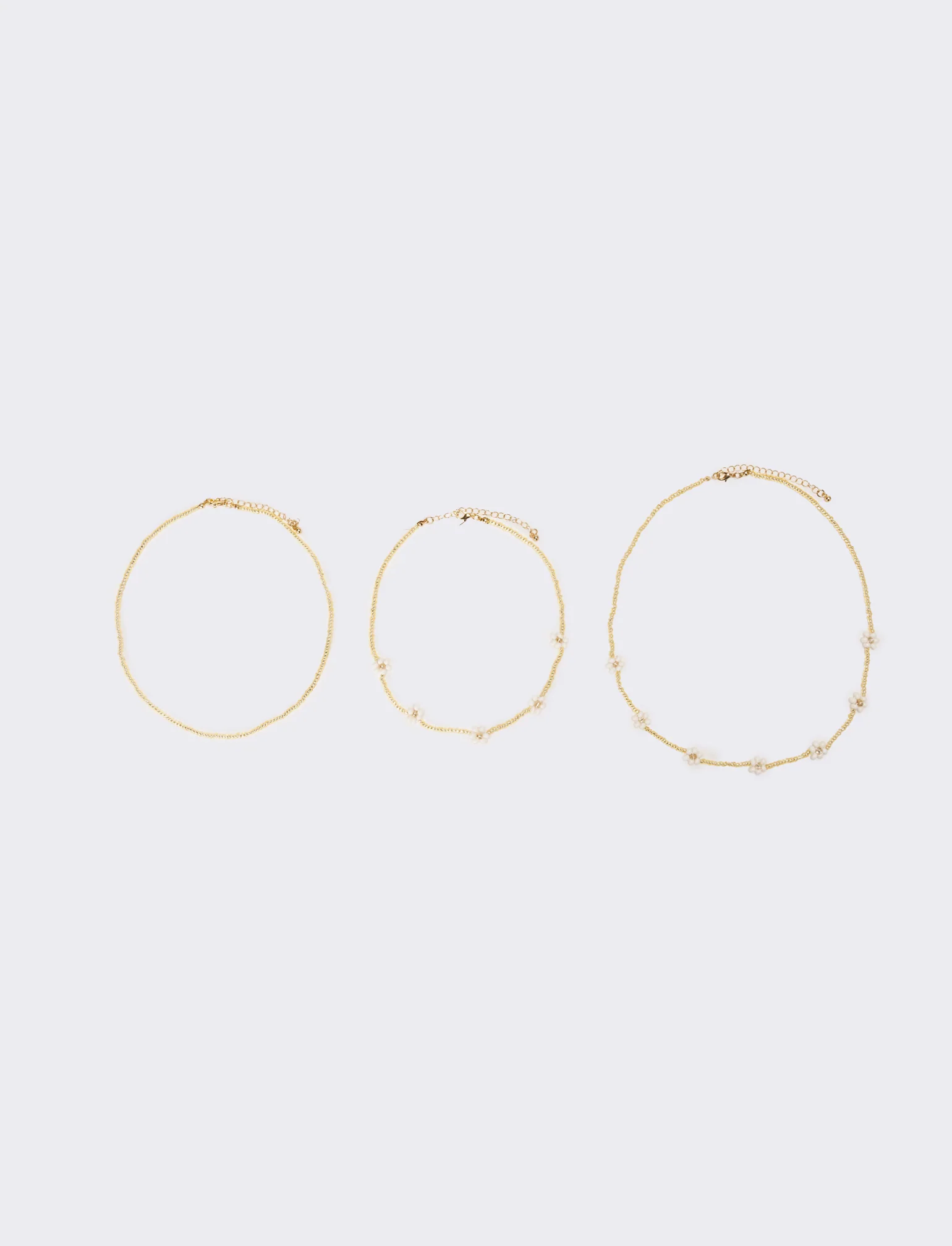 Collana donna fili di conteria con fiori - Oro