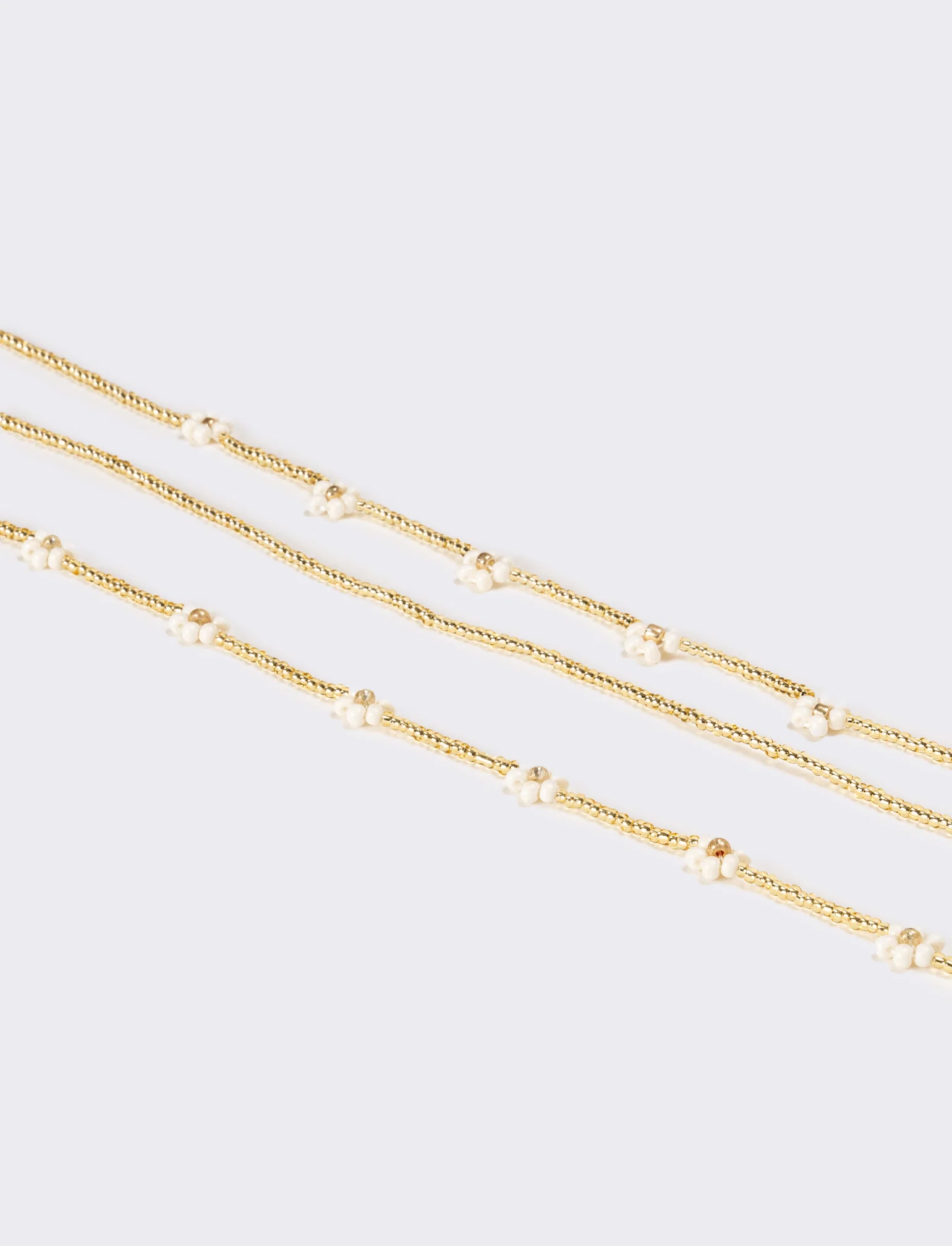 Collana donna fili di conteria con fiori - Oro - Image 2