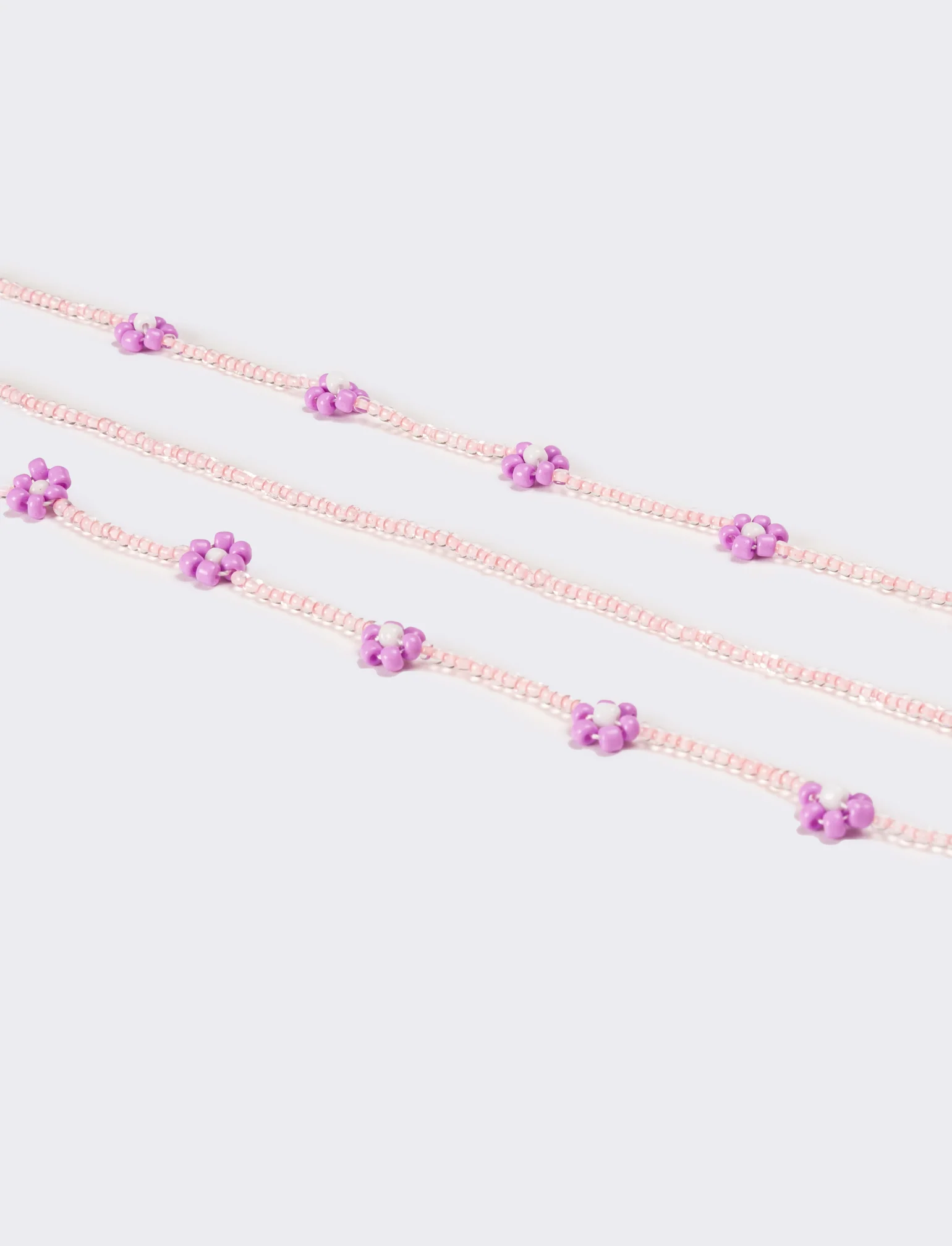 Collana donna fili di conteria con fiori - Rosa - Image 2