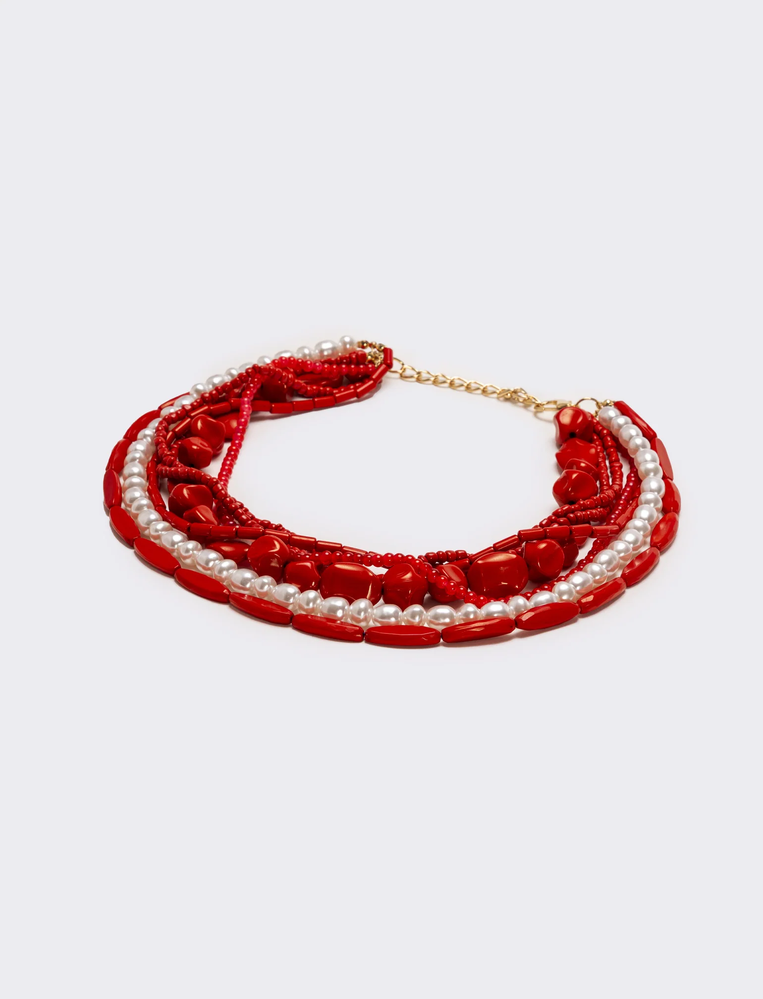 Collana donna multifilo - Rosso - Image 2