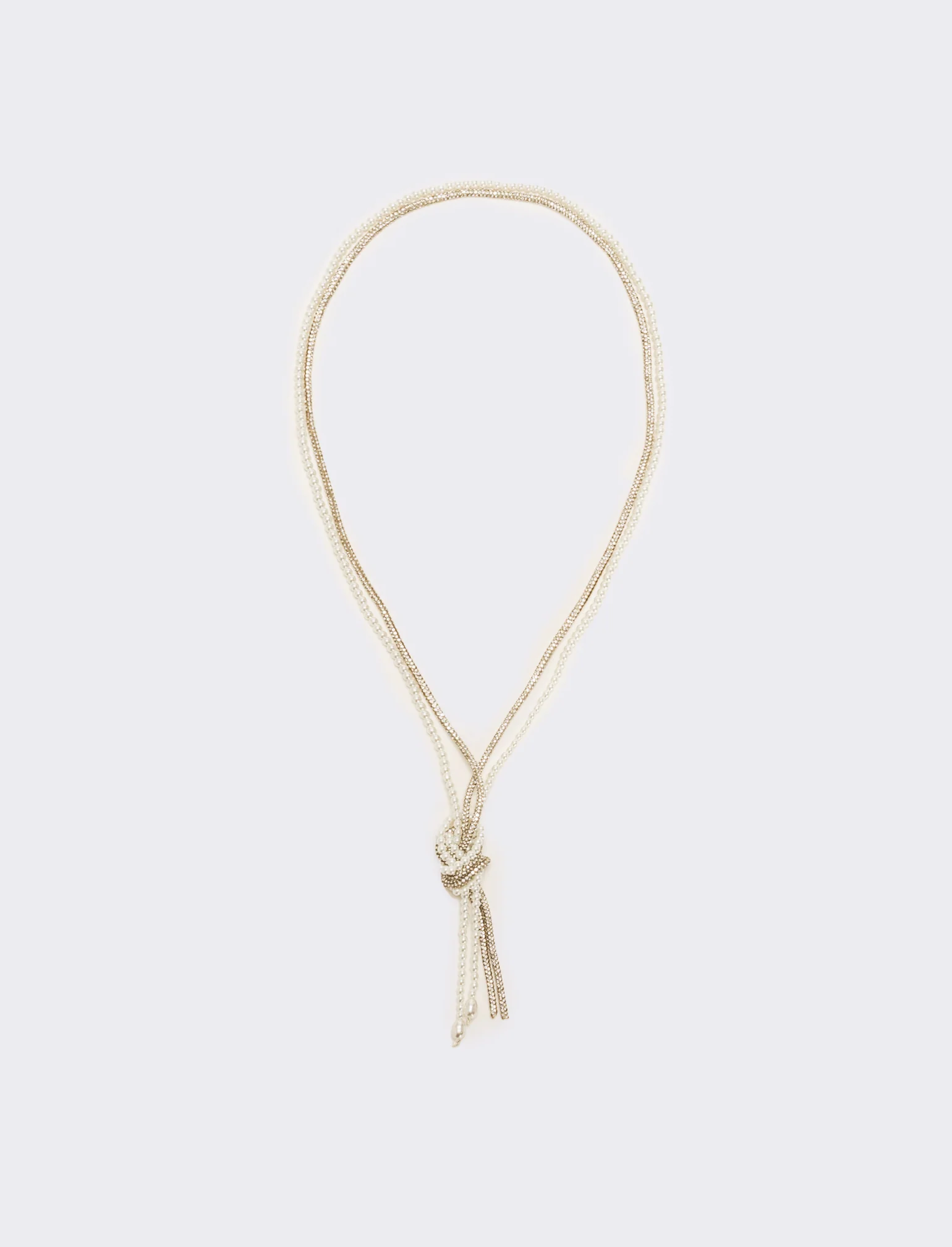 Collana donna saliscendi con strass baguette - Trasparente