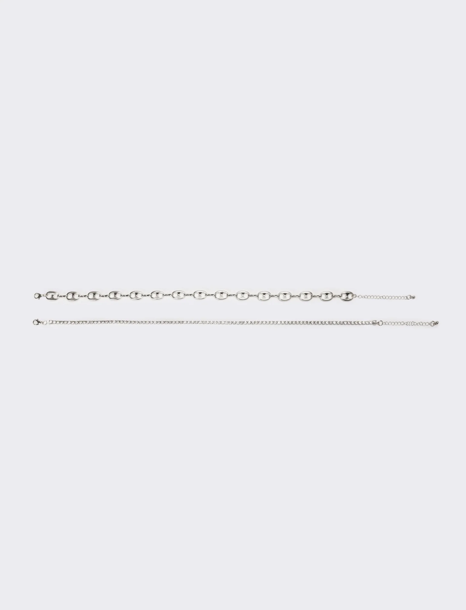Collana donna strass e catena - Argento - Image 2