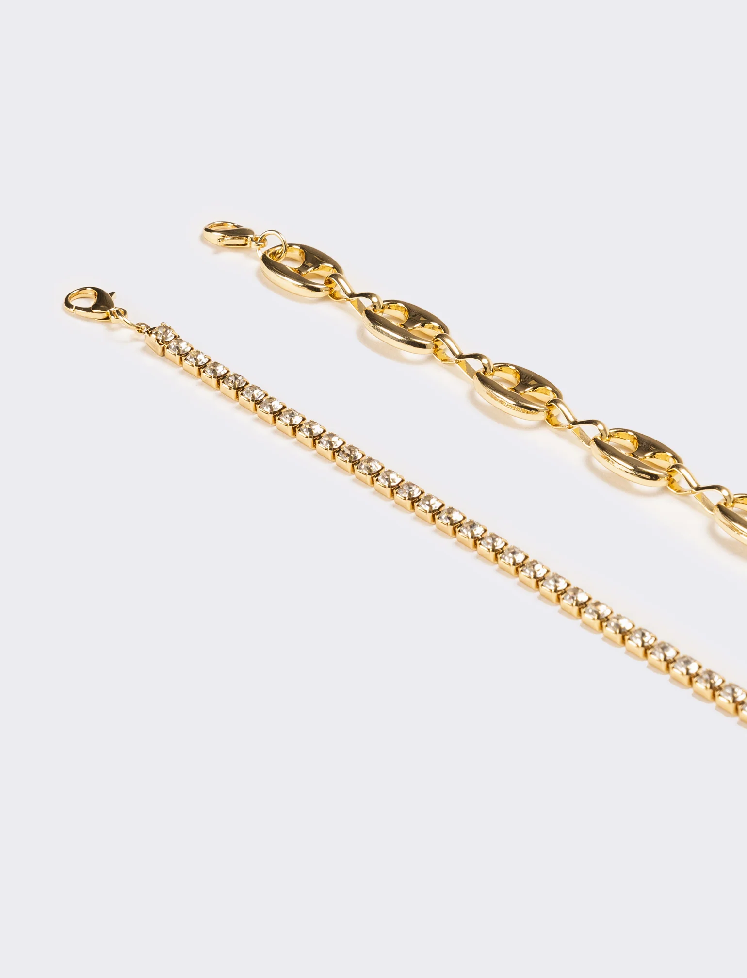 Collana donna strass e catena - Oro - Image 2