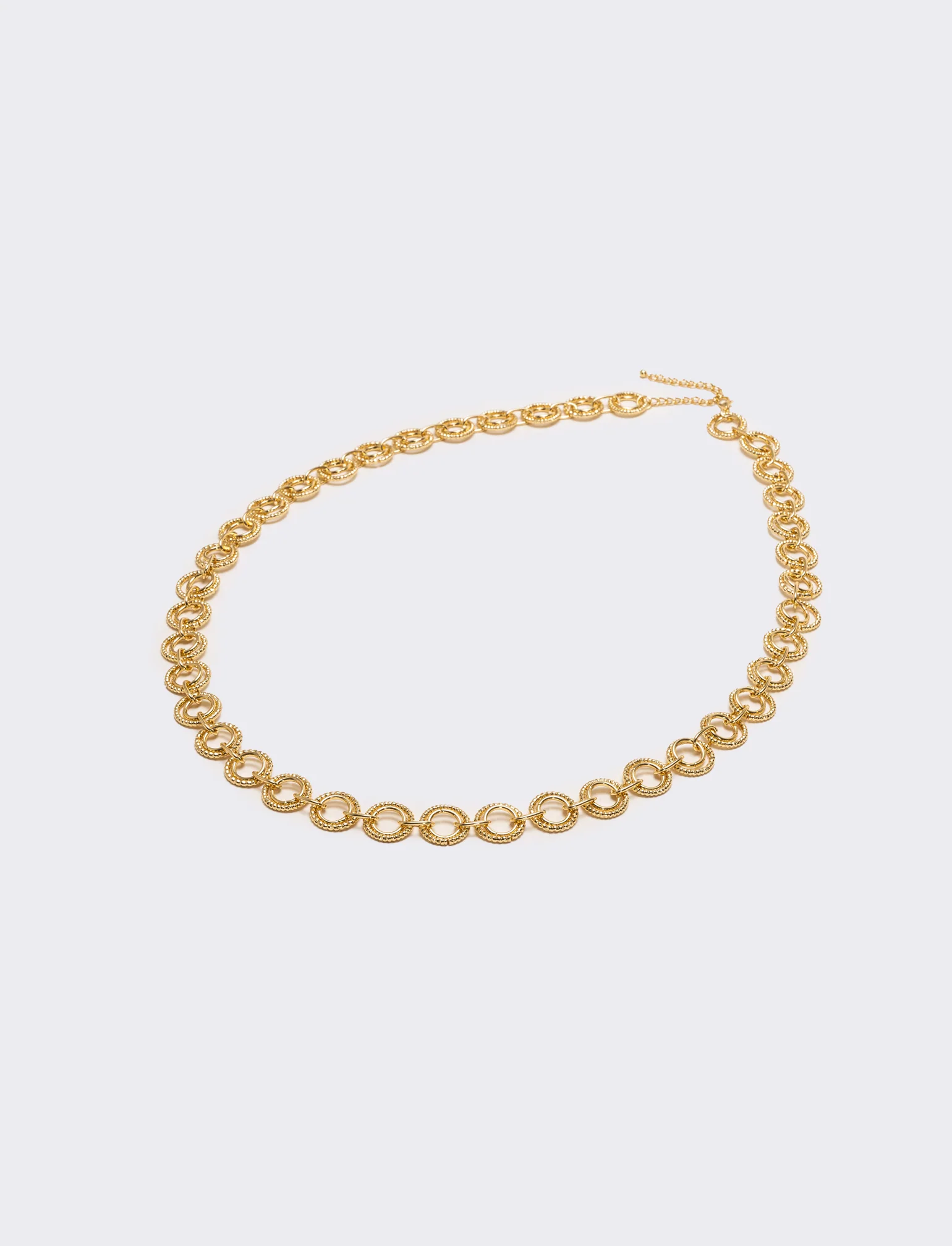 Collana doppia con cerchio liscio e martellato - Oro - Image 2