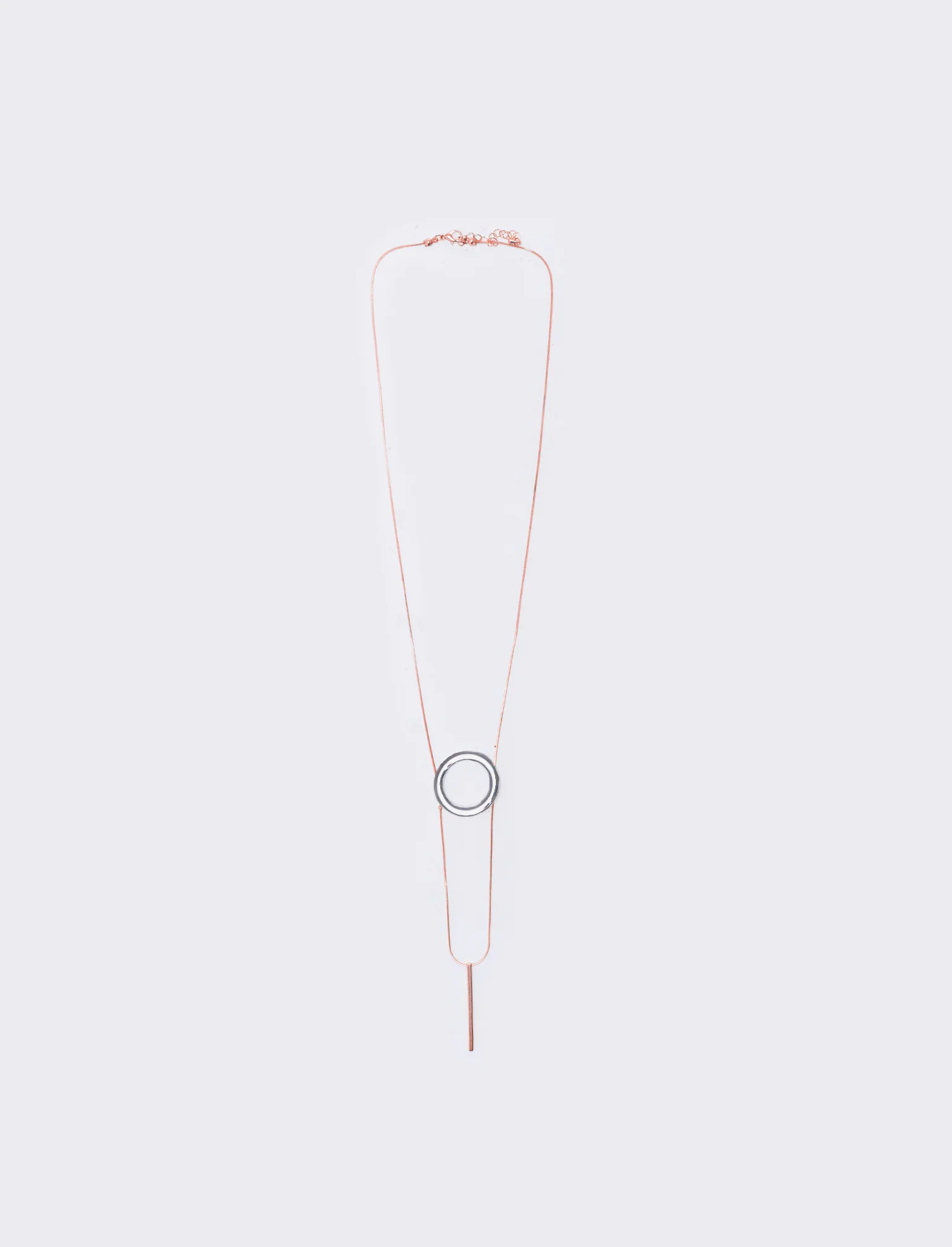 Collana lunga con cerchio e pendente - Multicolore