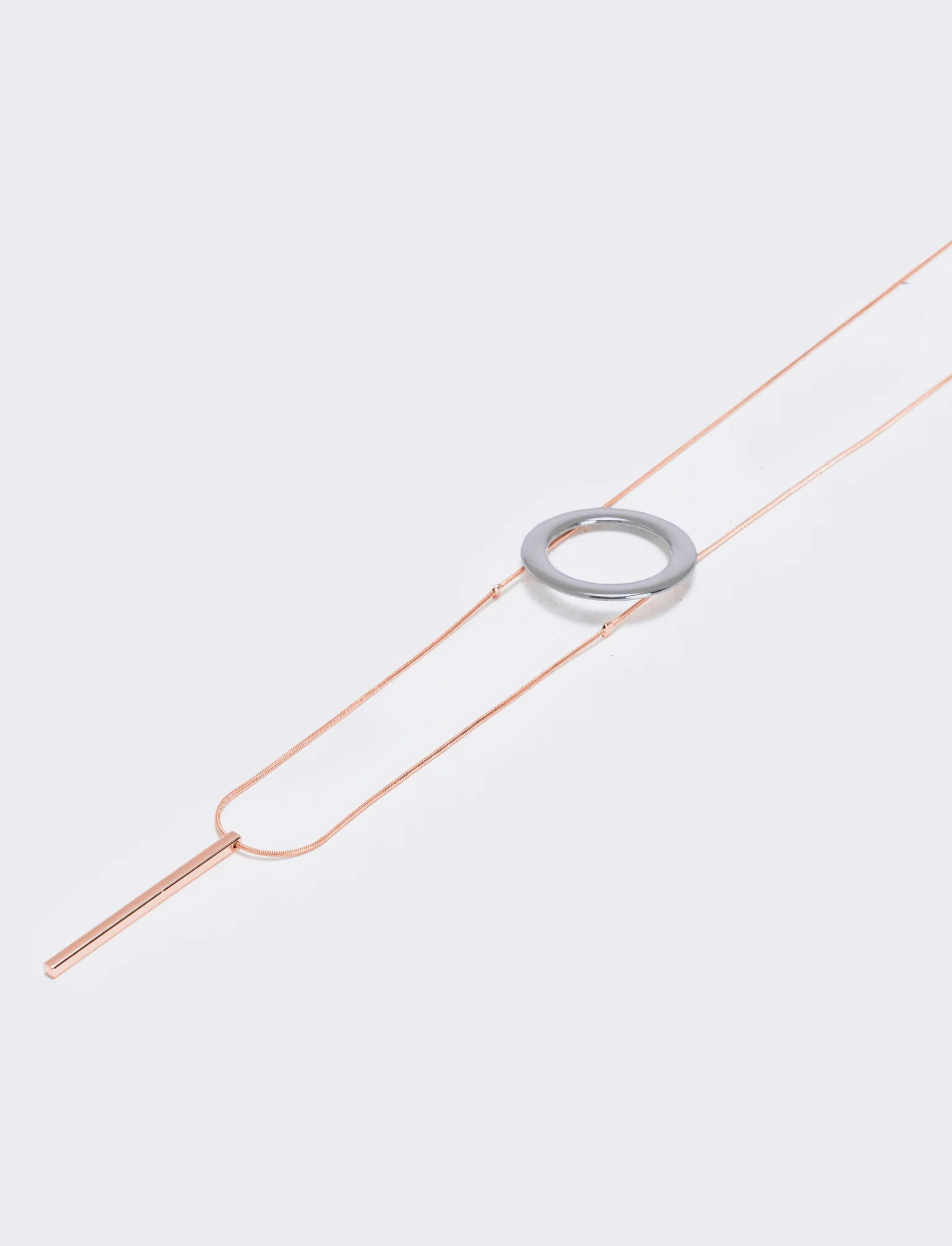 Collana lunga con cerchio e pendente - Multicolore - Image 3
