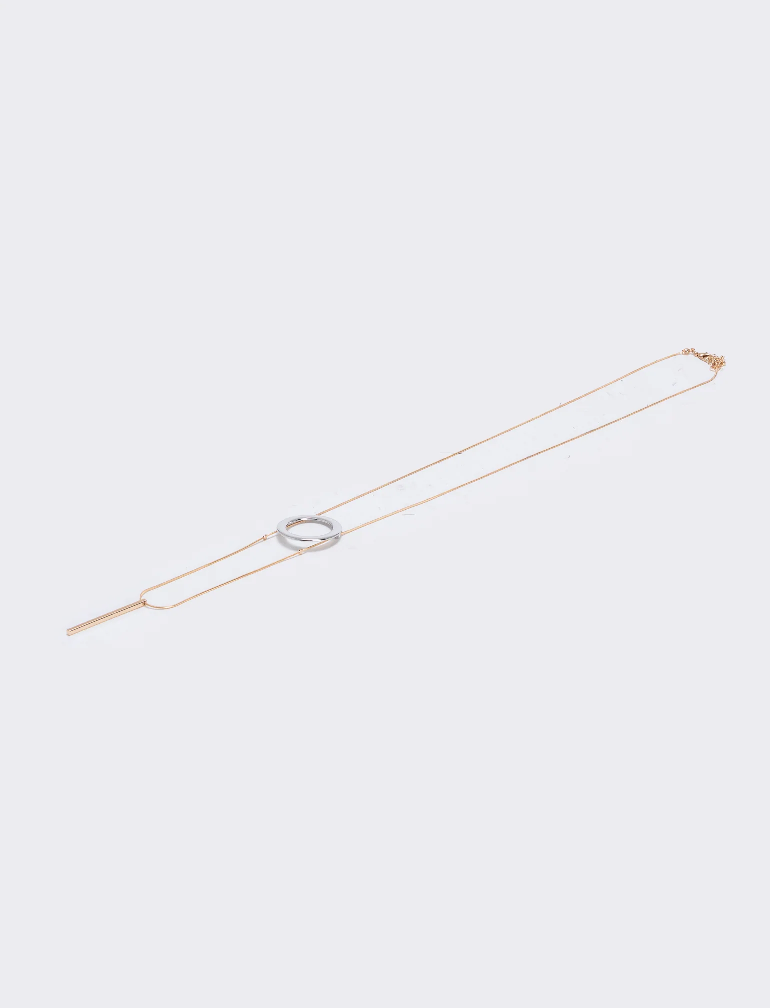 Collana lunga con cerchio e pendente - Oro rosa - Image 2