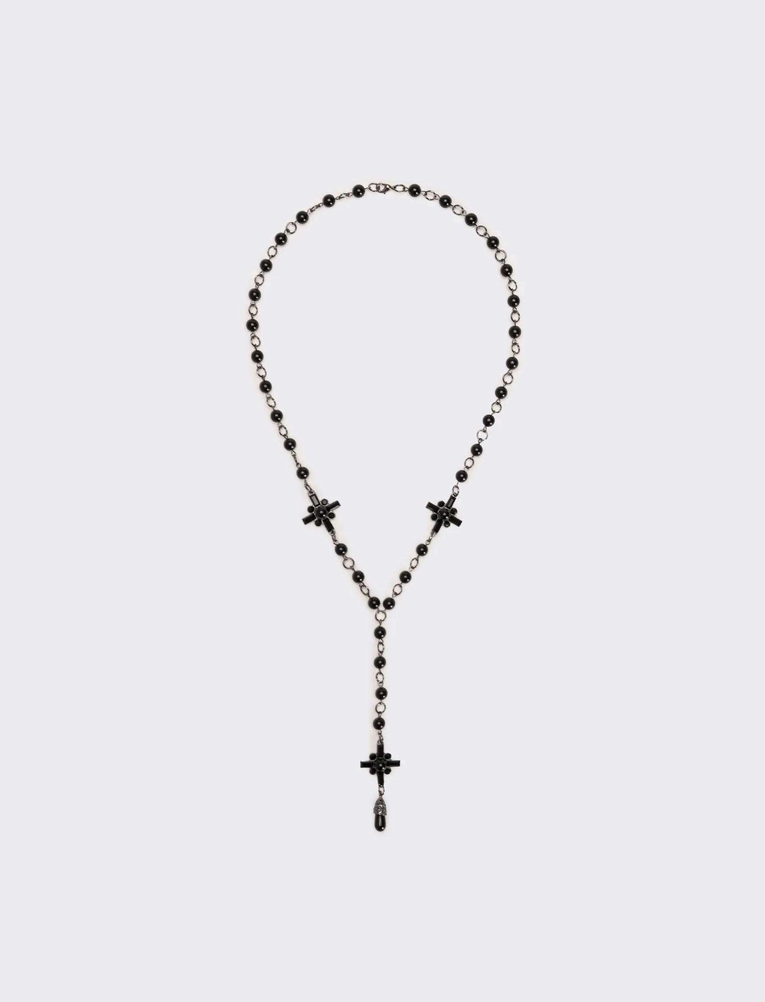 Collana rosario con perle e croci eleganti - canna di fucile